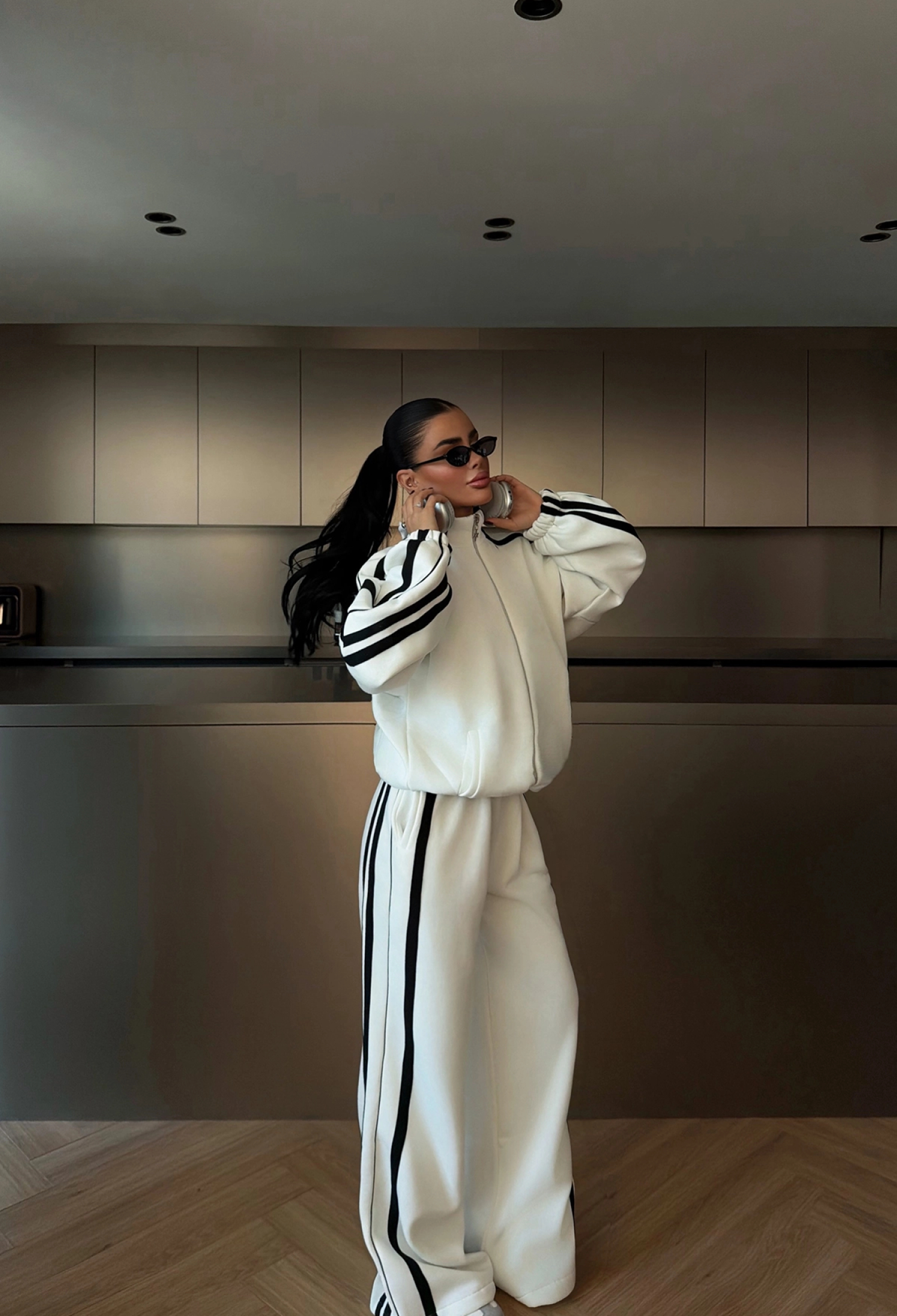 Oversized Fit Tracksuit With Striped Pattern - Brand: EYYO ATELIER - Women & Kids, Baby Clothes Wholesale - TheBS Women