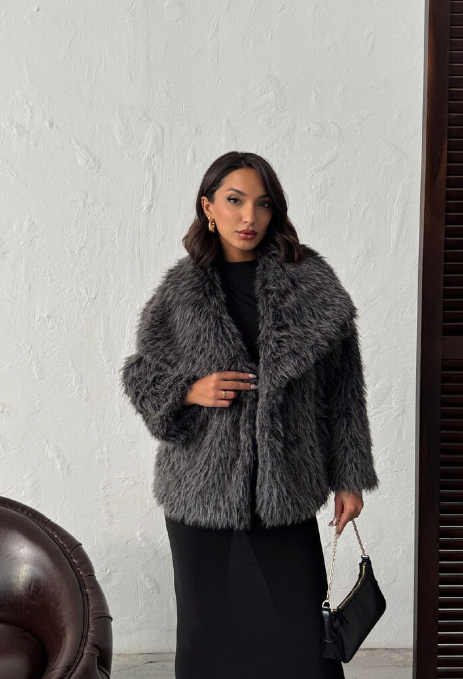 Fur Jacket Elegant Oversized Notched Collar - Brand: Topshow - Women & Kids, Baby Clothes Wholesale - TheBS Women