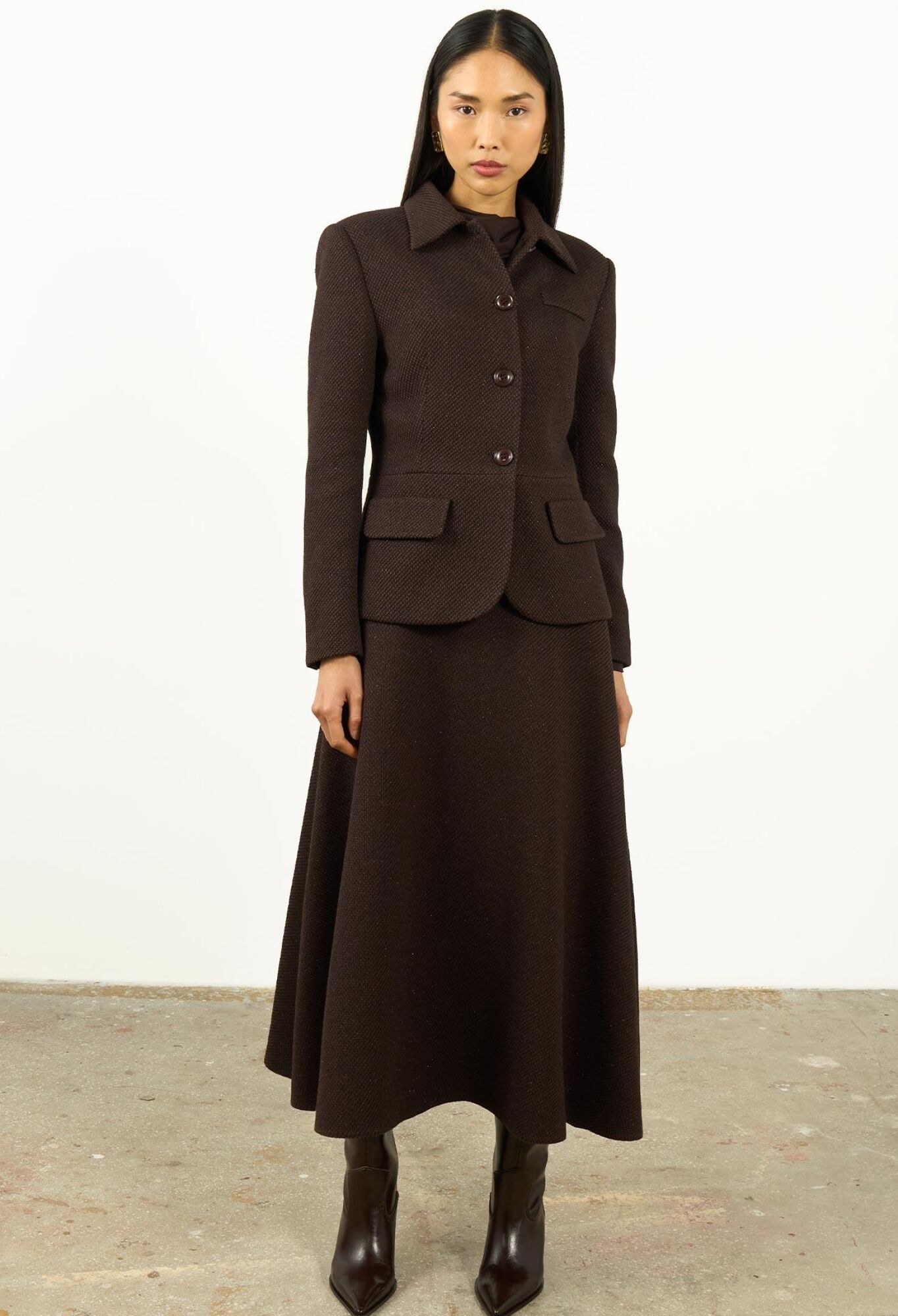 Elegant Buttoned Flared Maxi Skirt - Brand: Juste - Women & Kids, Baby Clothes Wholesale - TheBS Women