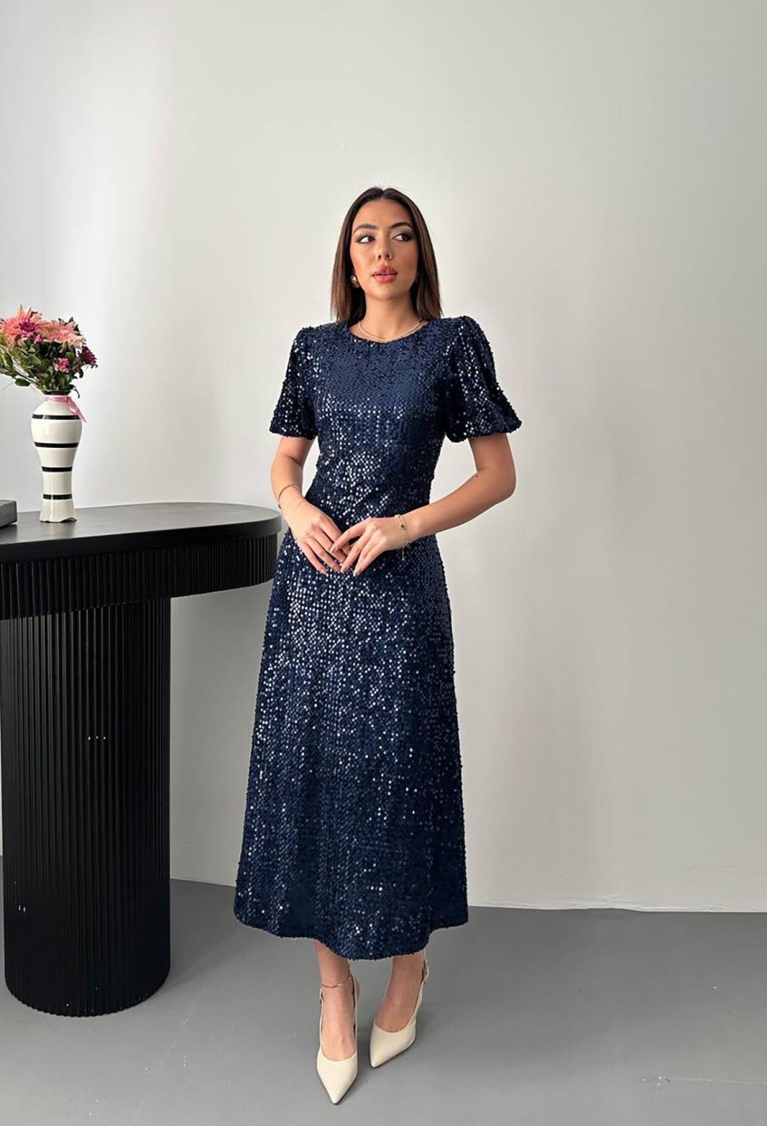 Sequined Fit And Flare Dress - Brand: Elisa - Women & Kids, Baby Clothes Wholesale - TheBS Women