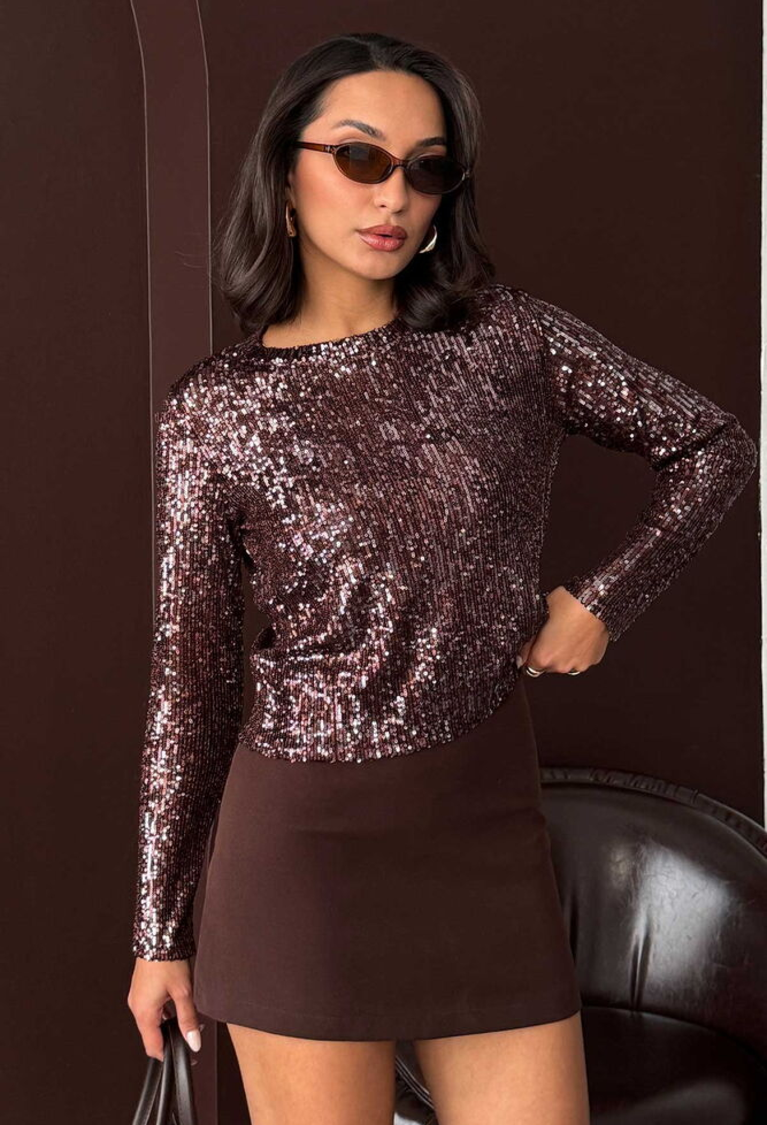 Glamorous Sequined Blouse With Long Sleeves - Brand: Topshow - Women & Kids, Baby Clothes Wholesale - TheBS Women