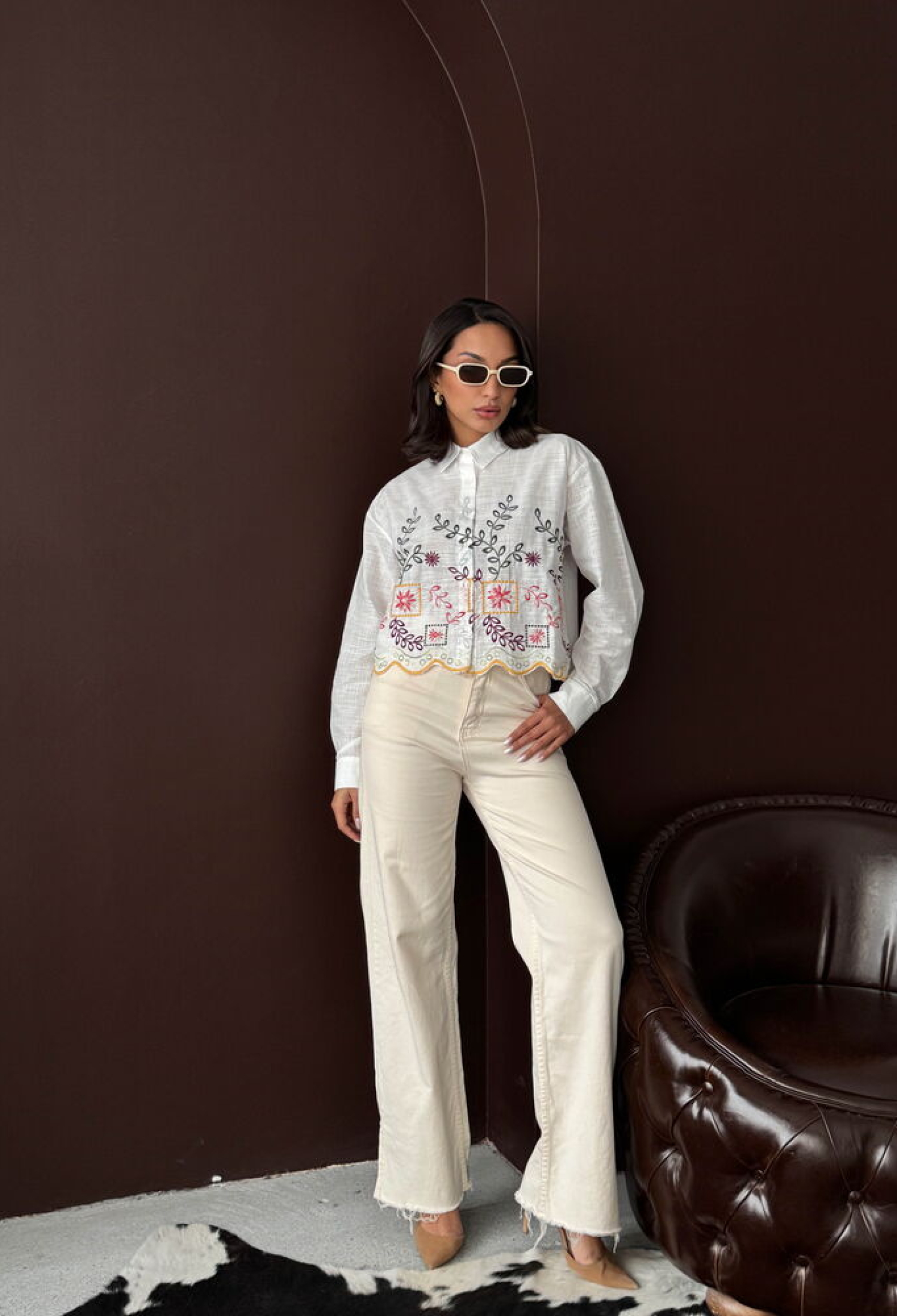 White Ethnic Casual Elegant Shirt - Brand: Topshow - Women & Kids, Baby Clothes Wholesale - TheBS Women