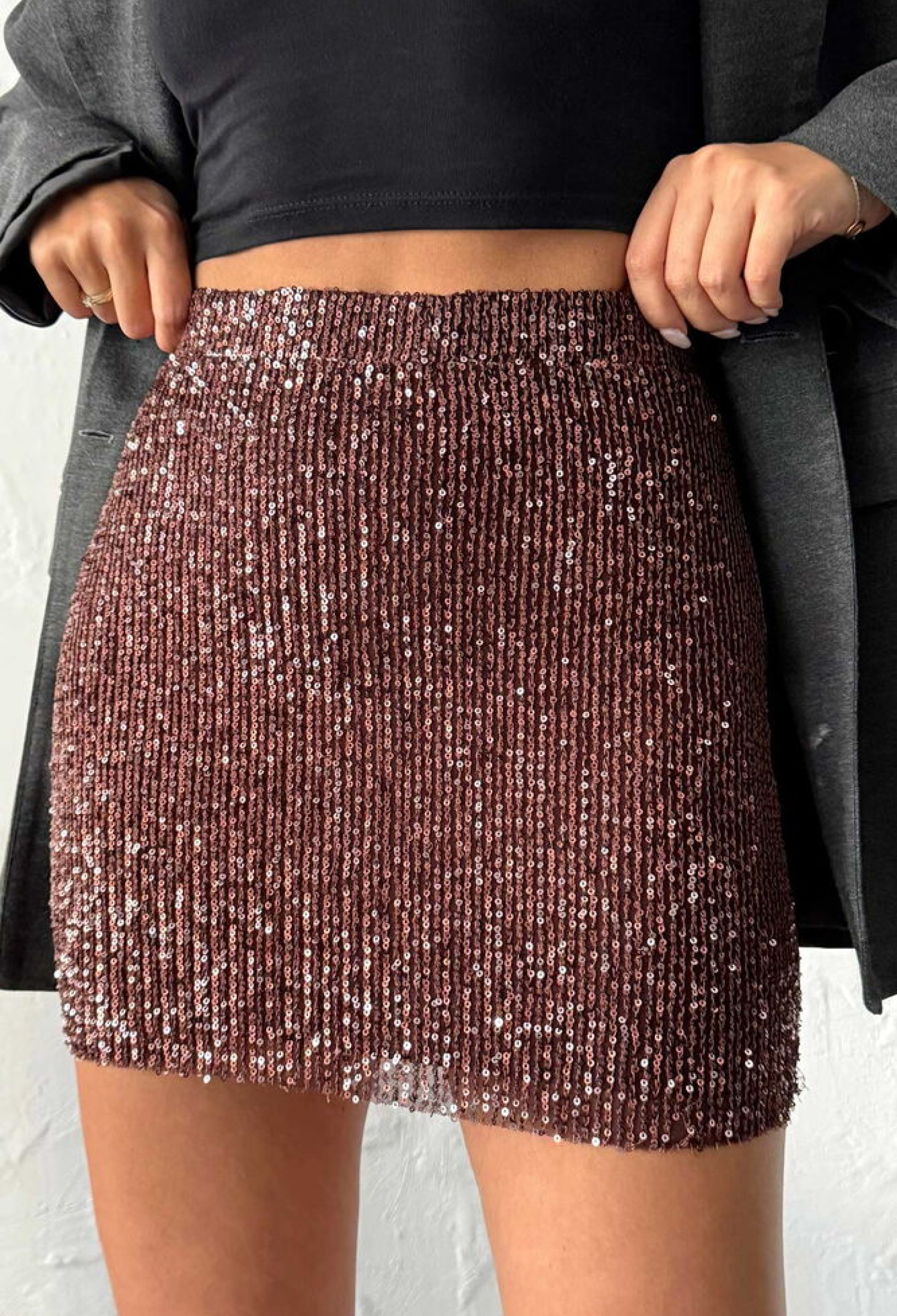 Claret Red Sequined Bodycon Mini Skirt - Brand: Topshow - Women & Kids, Baby Clothes Wholesale - TheBS Women