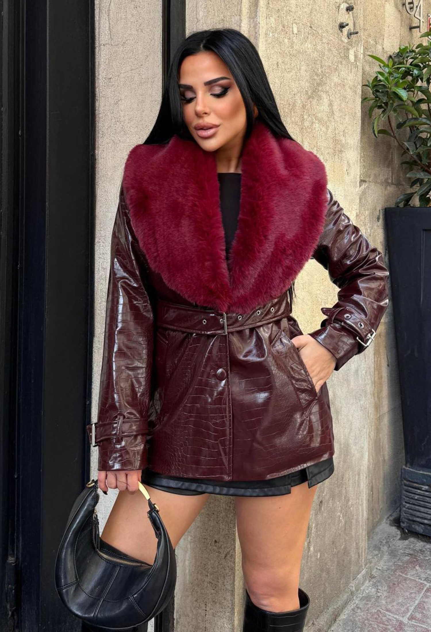 Slim Fit Single-Breasted Fur Coat - Brand: Mode Roy - Women & Kids, Baby Clothes Wholesale - TheBS Women