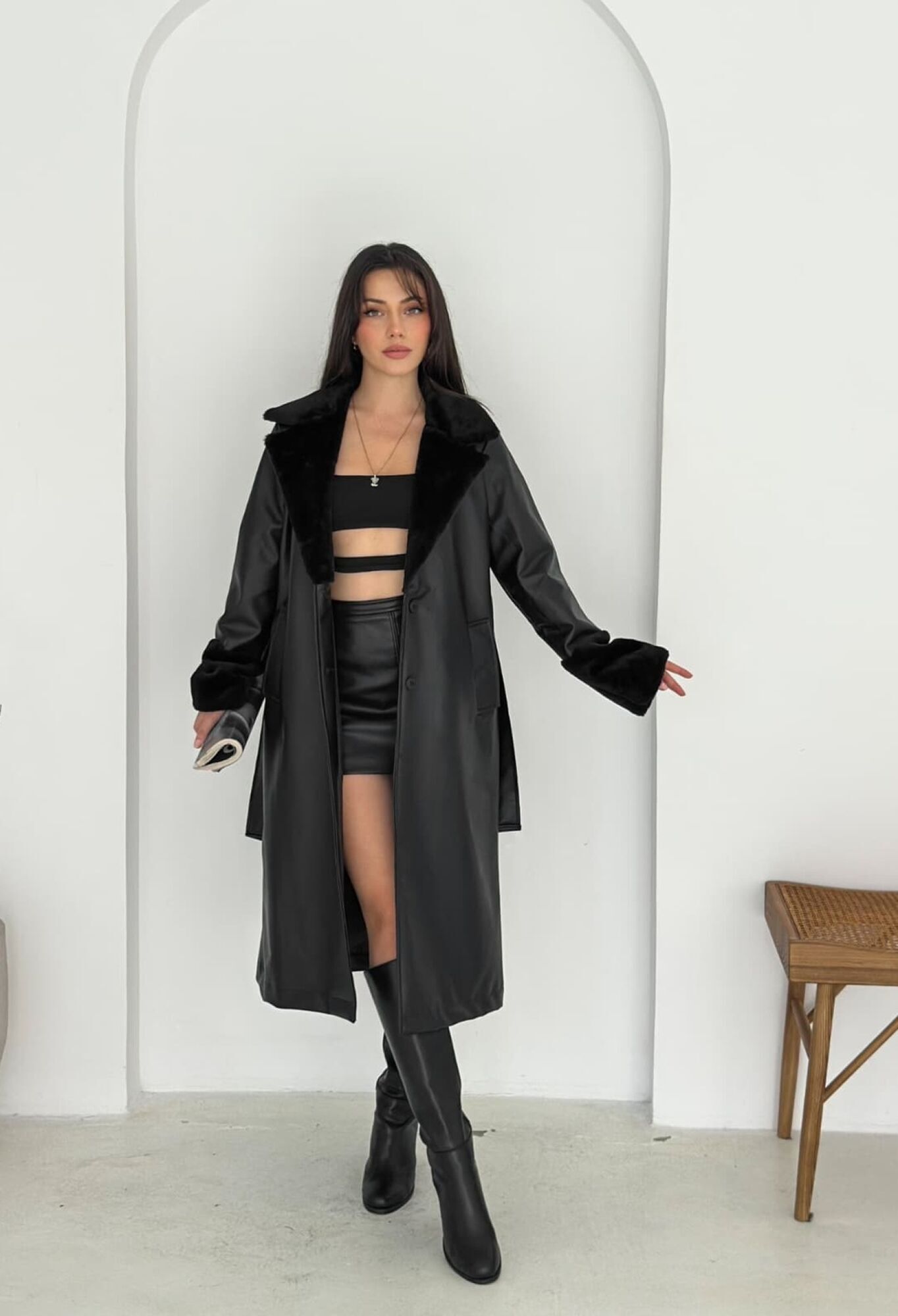 Black Trenchcoat - Elegant Single-Breasted Buttoned Coat - Brand: My Jest Fashion - Women & Kids, Baby Clothes Wholesale - TheBS Women