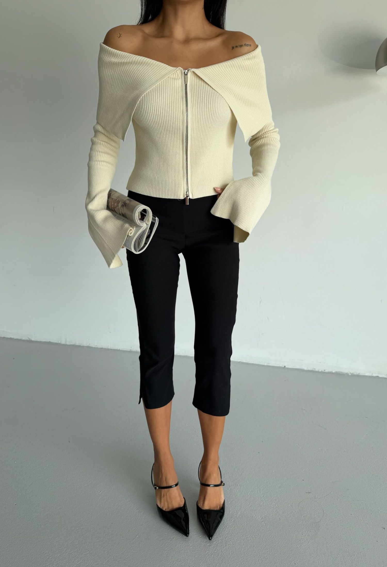 Beige Blouse With Ruffle Sleeves And Off Shoulder Neck - Brand: Black Fashion - Women & Kids, Baby Clothes Wholesale - TheBS Women