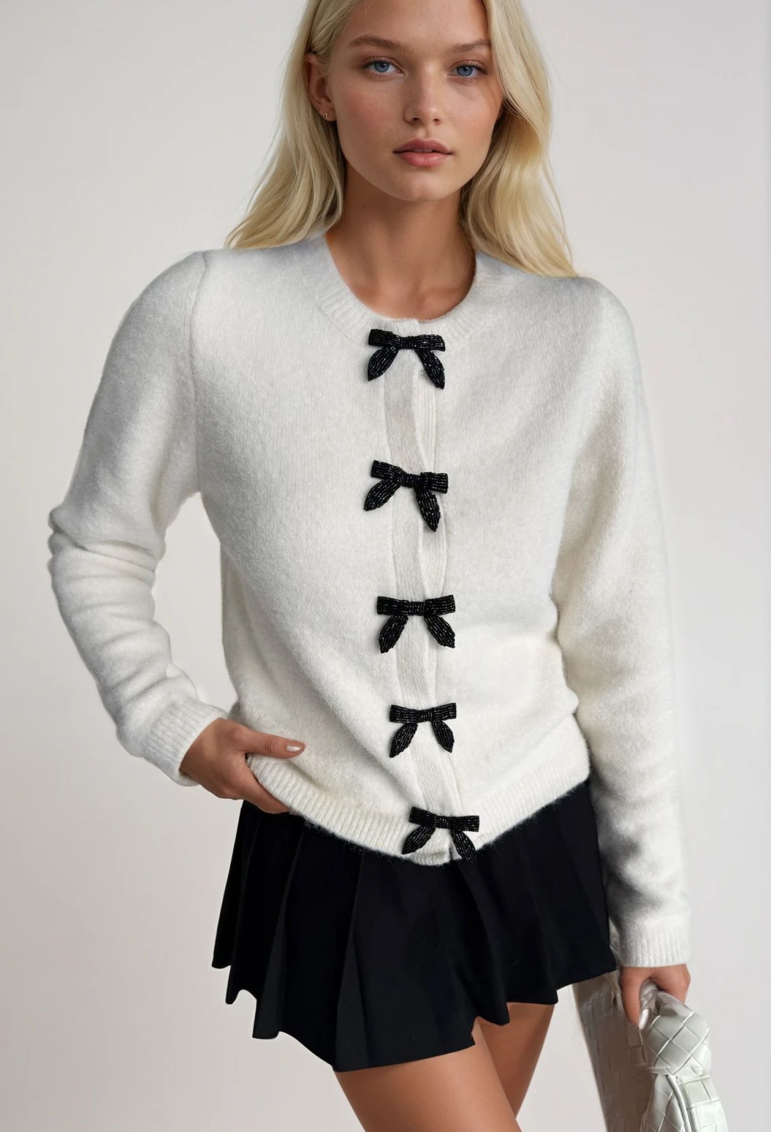 White Casual Cute Preppy Vintage Elegant Retro Cardigan - Brand: Black Fashion - Women & Kids, Baby Clothes Wholesale - TheBS Women