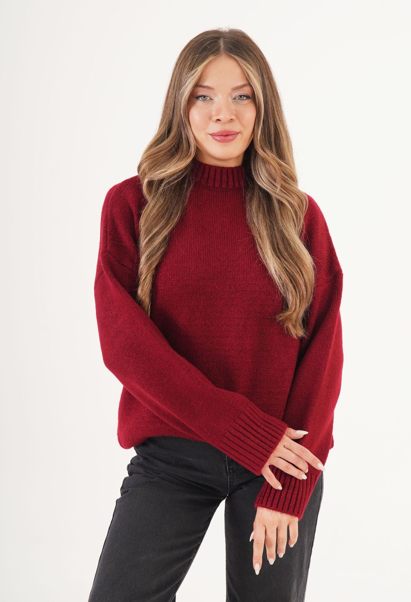 Sweater Oversized High Neck Casual Vintage - Brand: Lustrin - Women & Kids, Baby Clothes Wholesale - TheBS Women