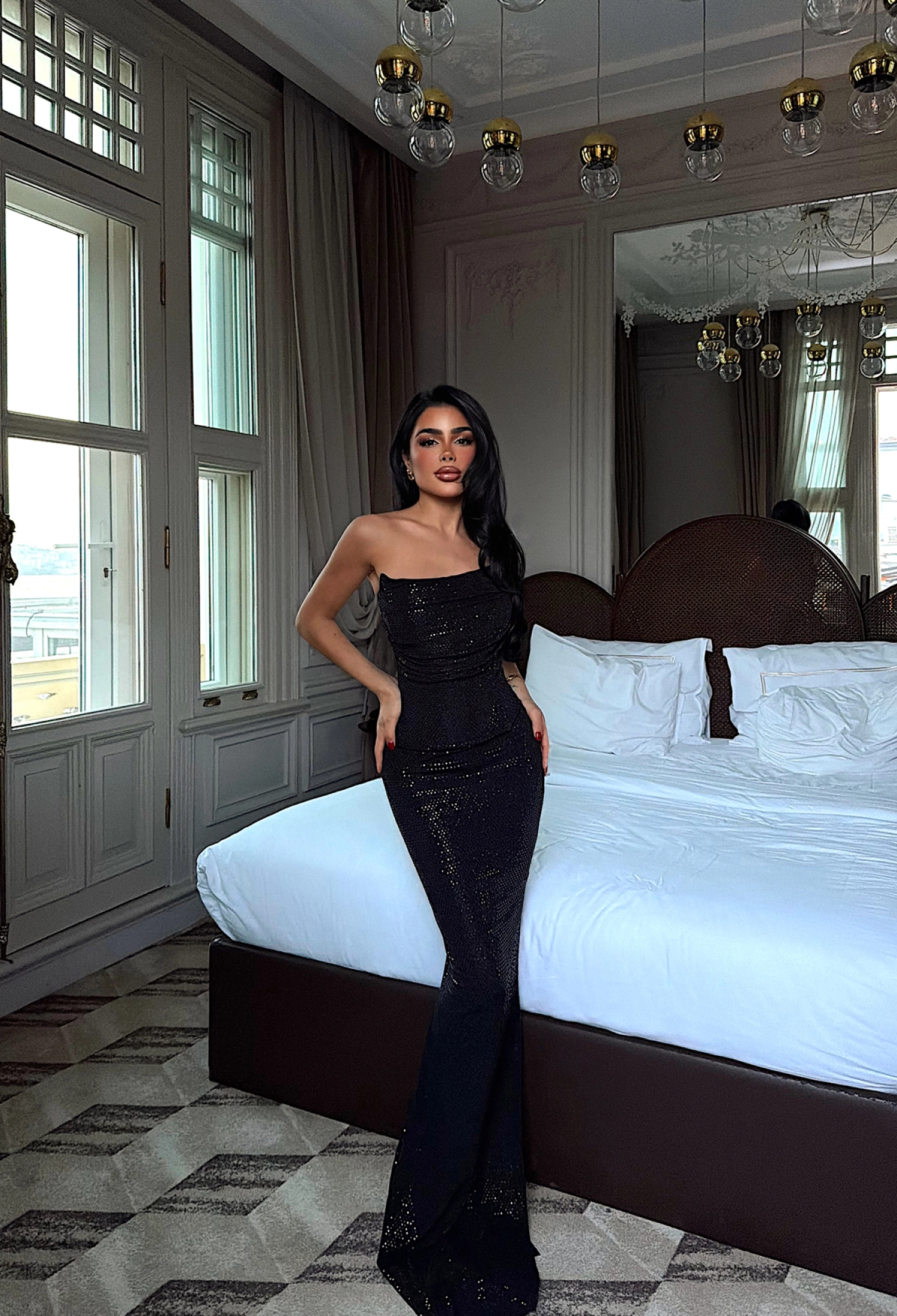 Elegant Strapless Sequined Bodycon Dress - Brand: EYYO ATELIER - Women & Kids, Baby Clothes Wholesale - TheBS Women