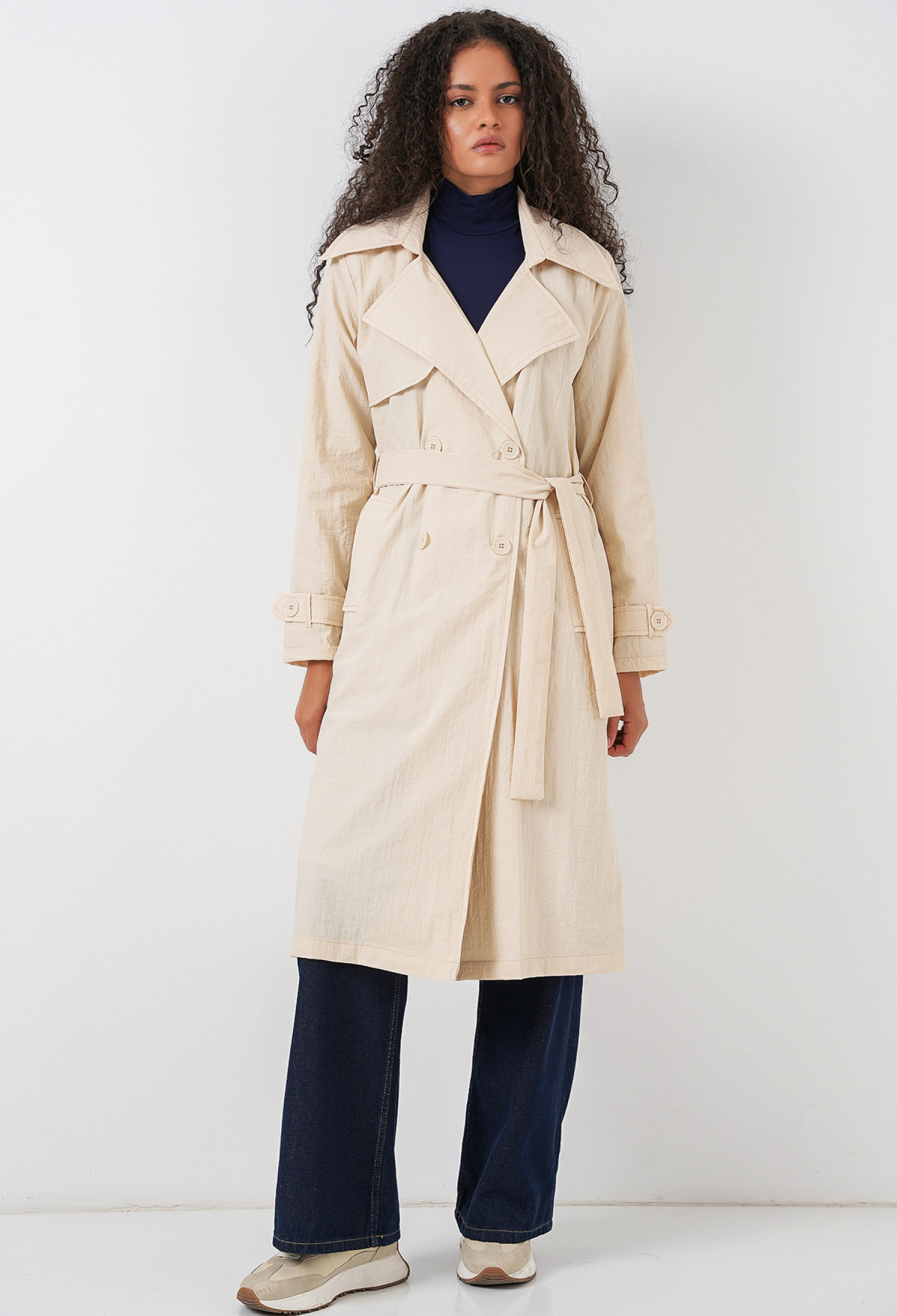 Beige Trenchcoat - Elegant Modest Vintage Outerwear - Brand: Bigdart - Women & Kids, Baby Clothes Wholesale - TheBS Women