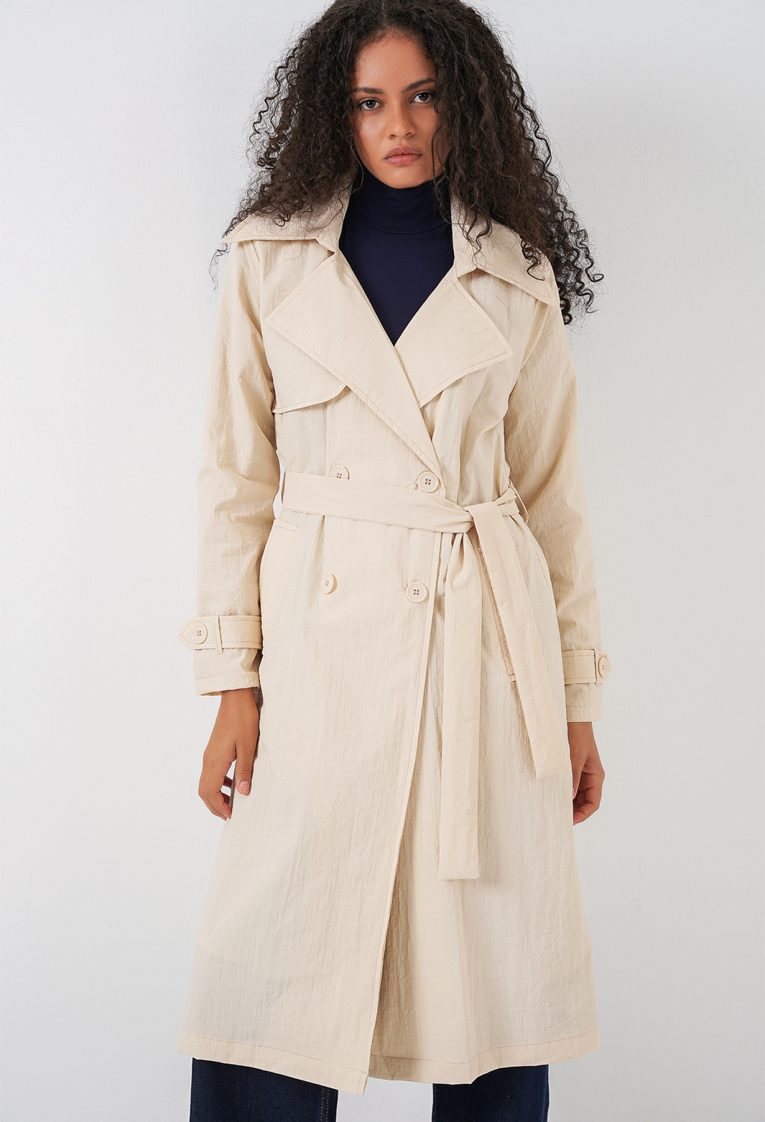 Beige Trenchcoat - Elegant Modest Vintage Outerwear - Brand: Bigdart - Women & Kids, Baby Clothes Wholesale - TheBS Women