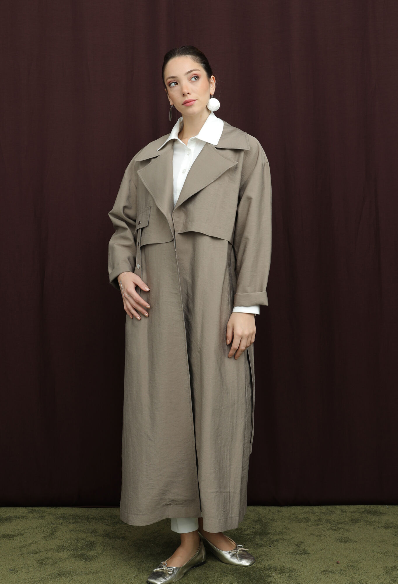 Beige Trenchcoat Elegant Single-Breasted Buttoned - Brand: Puane - Women & Kids, Baby Clothes Wholesale - TheBS Women
