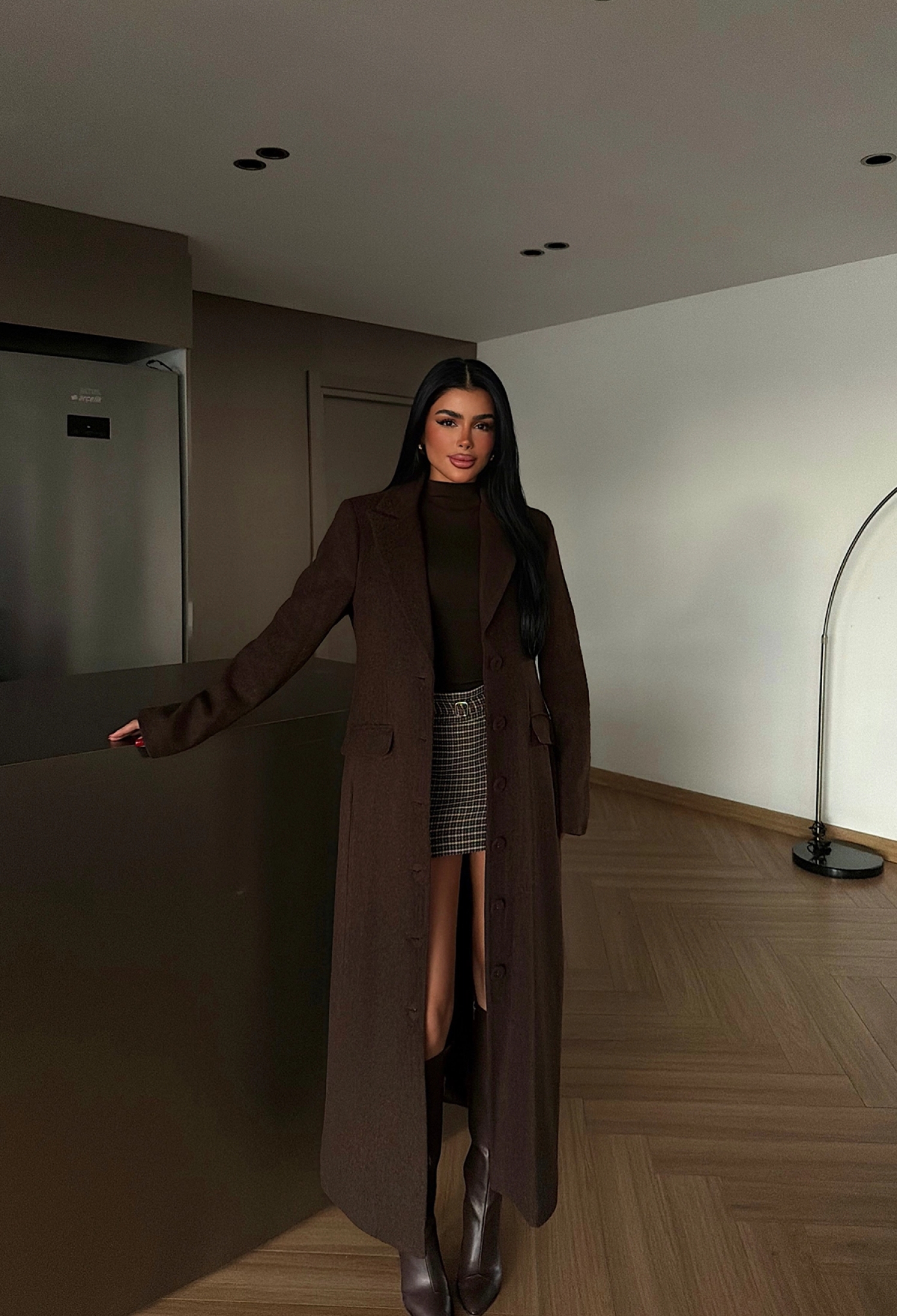 Elegant Single-Breasted Long Coat - Brand: EYYO ATELIER - Women & Kids, Baby Clothes Wholesale - TheBS Women