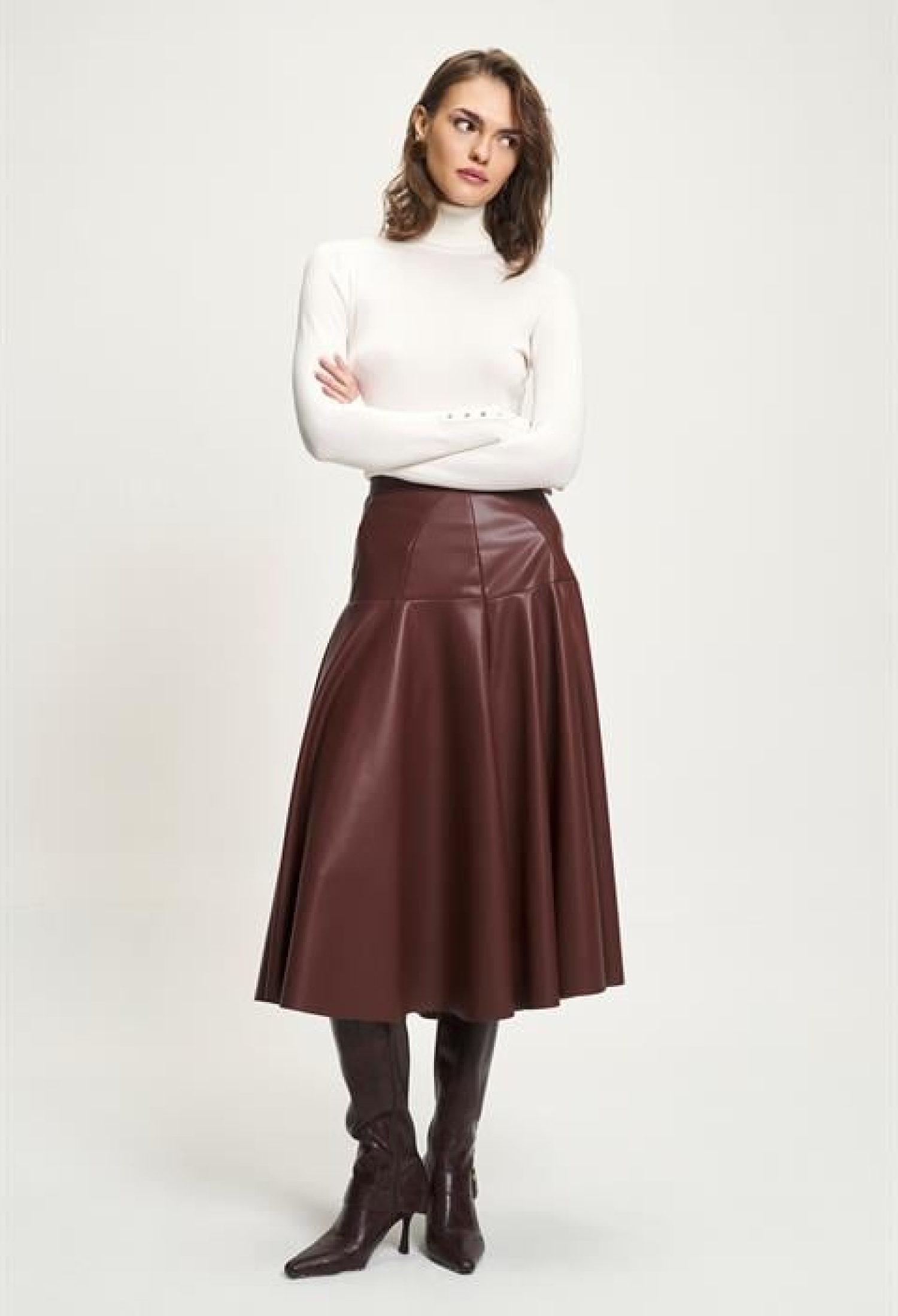 Elegant Midi Flared Skirt High Waist For Fall - Brand: Sobe Istanbul - Women & Kids, Baby Clothes Wholesale - TheBS Women