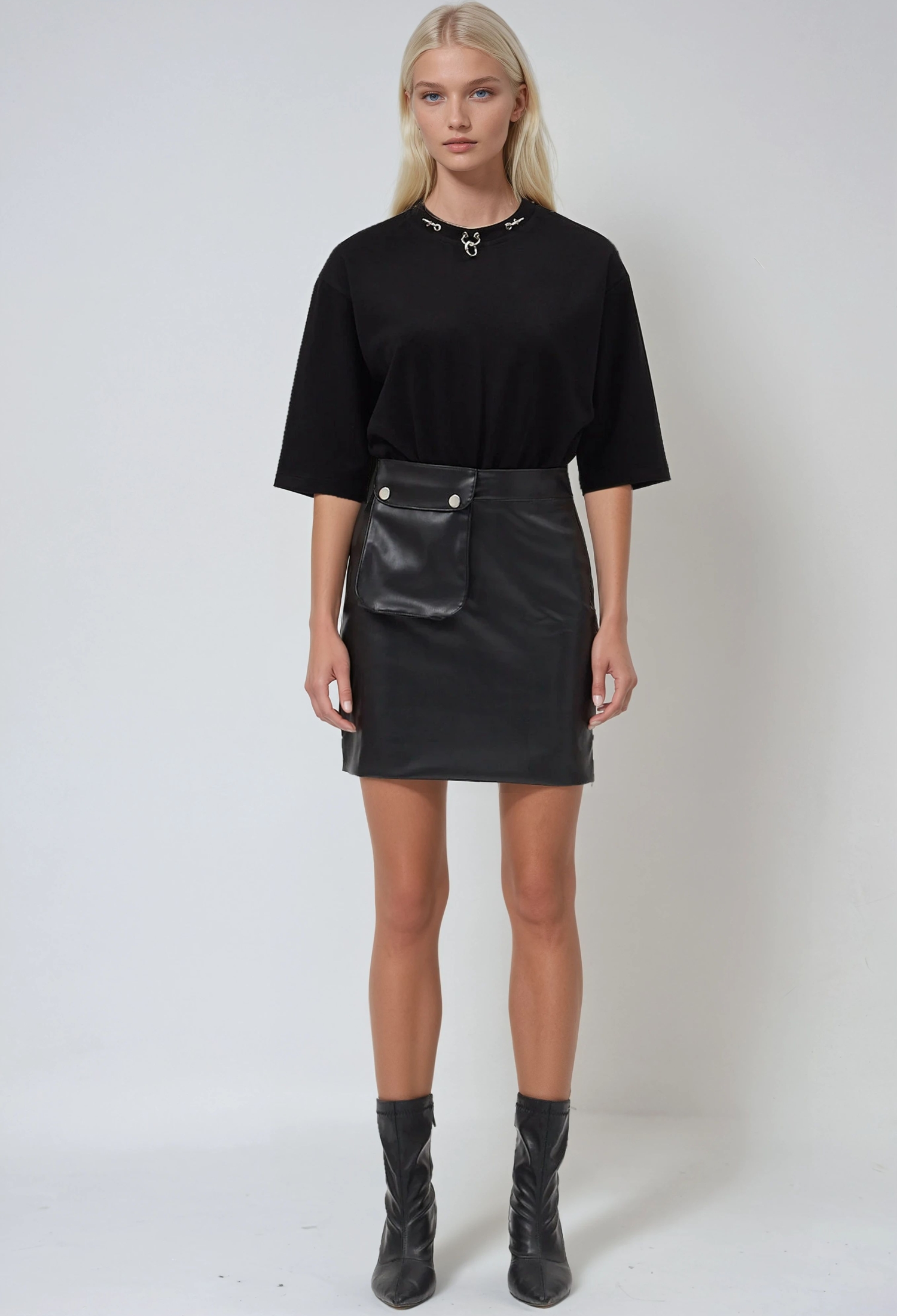 Black Skater Mini Dress With Round Neck - Brand: Sobe Istanbul - Women & Kids, Baby Clothes Wholesale - TheBS Women