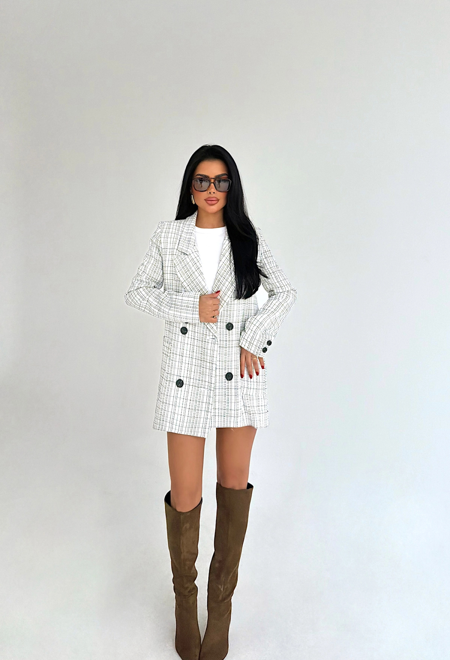 White Double-Breasted Blazer Jacket - Brand: EYYO ATELIER - Women & Kids, Baby Clothes Wholesale - TheBS Women