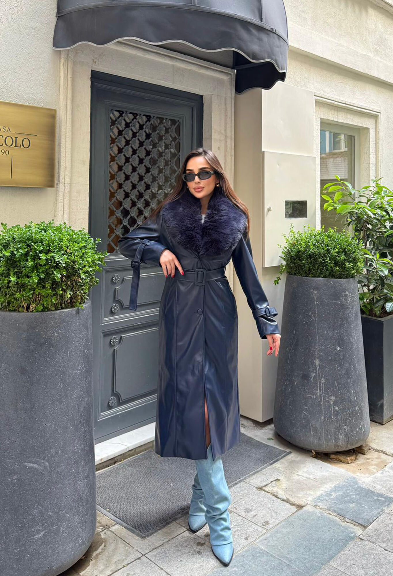 Black Elegant Single-Breasted Trenchcoat - Brand: Mode Roy - Women & Kids, Baby Clothes Wholesale - TheBS Women