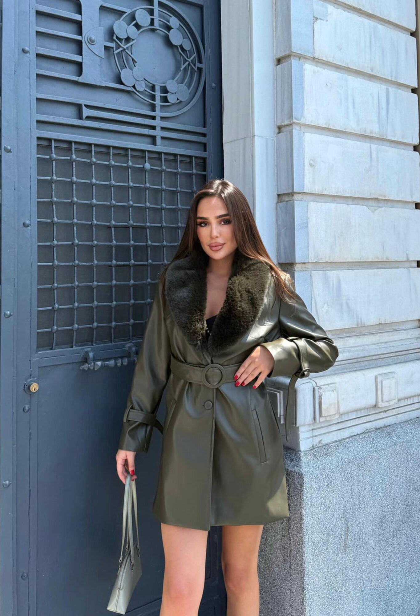 Green Elegant Single-Breasted Slim Fit Coat - Brand: Mode Roy - Women & Kids, Baby Clothes Wholesale - TheBS Women