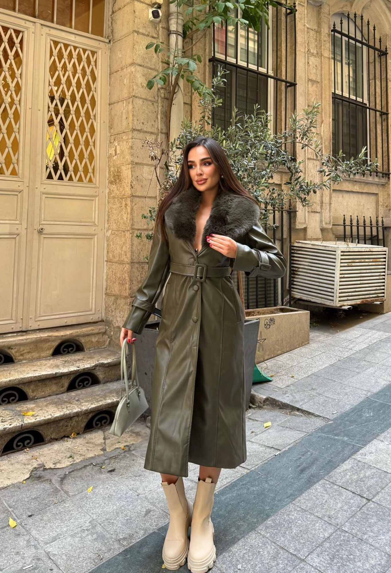 Green Elegant Single-Breasted Trenchcoat - Brand: Mode Roy - Women & Kids, Baby Clothes Wholesale - TheBS Women