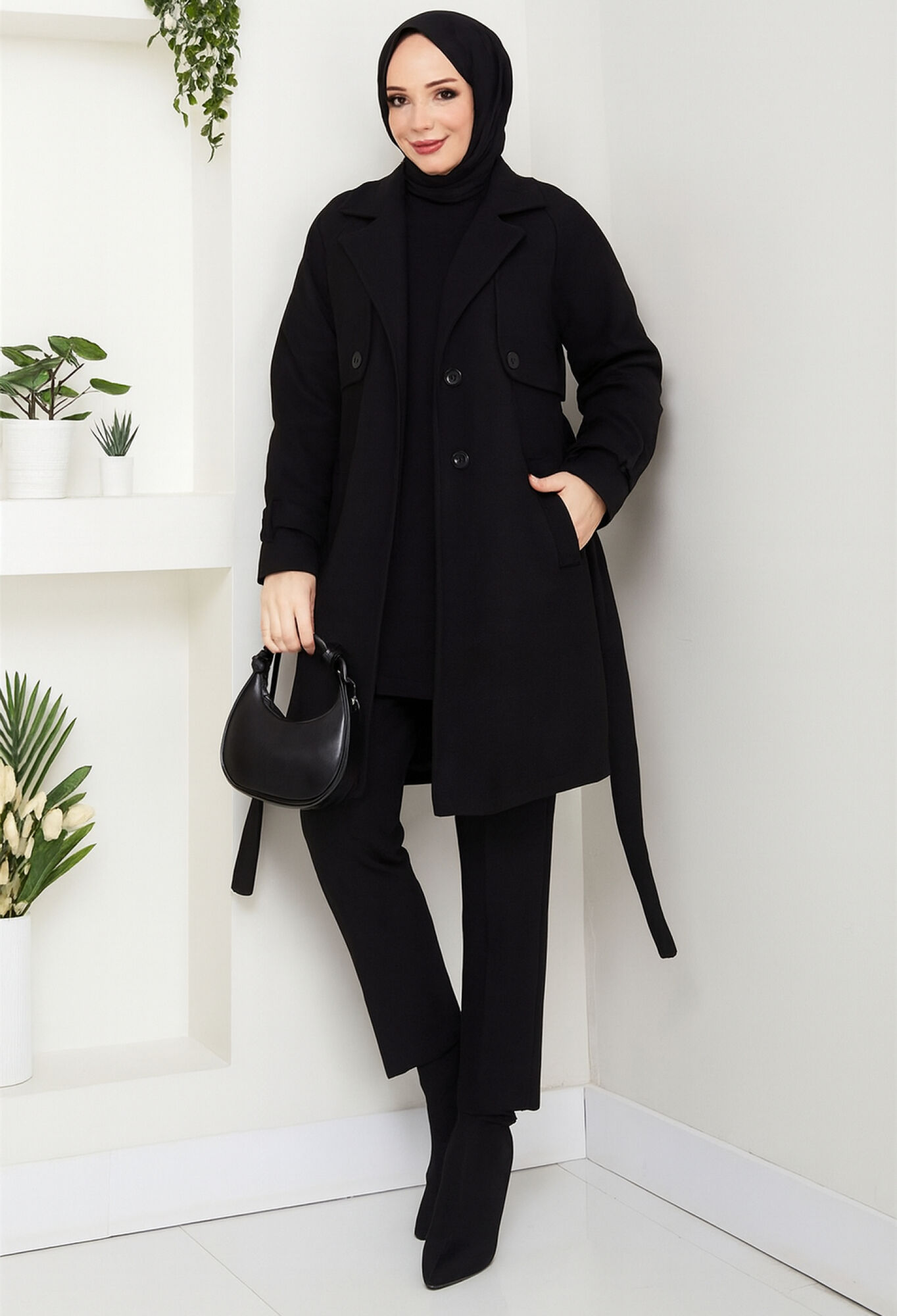 Elegant Single-Breasted Wrapover Coat - Brand: Mode Roy - Women & Kids, Baby Clothes Wholesale - TheBS Women