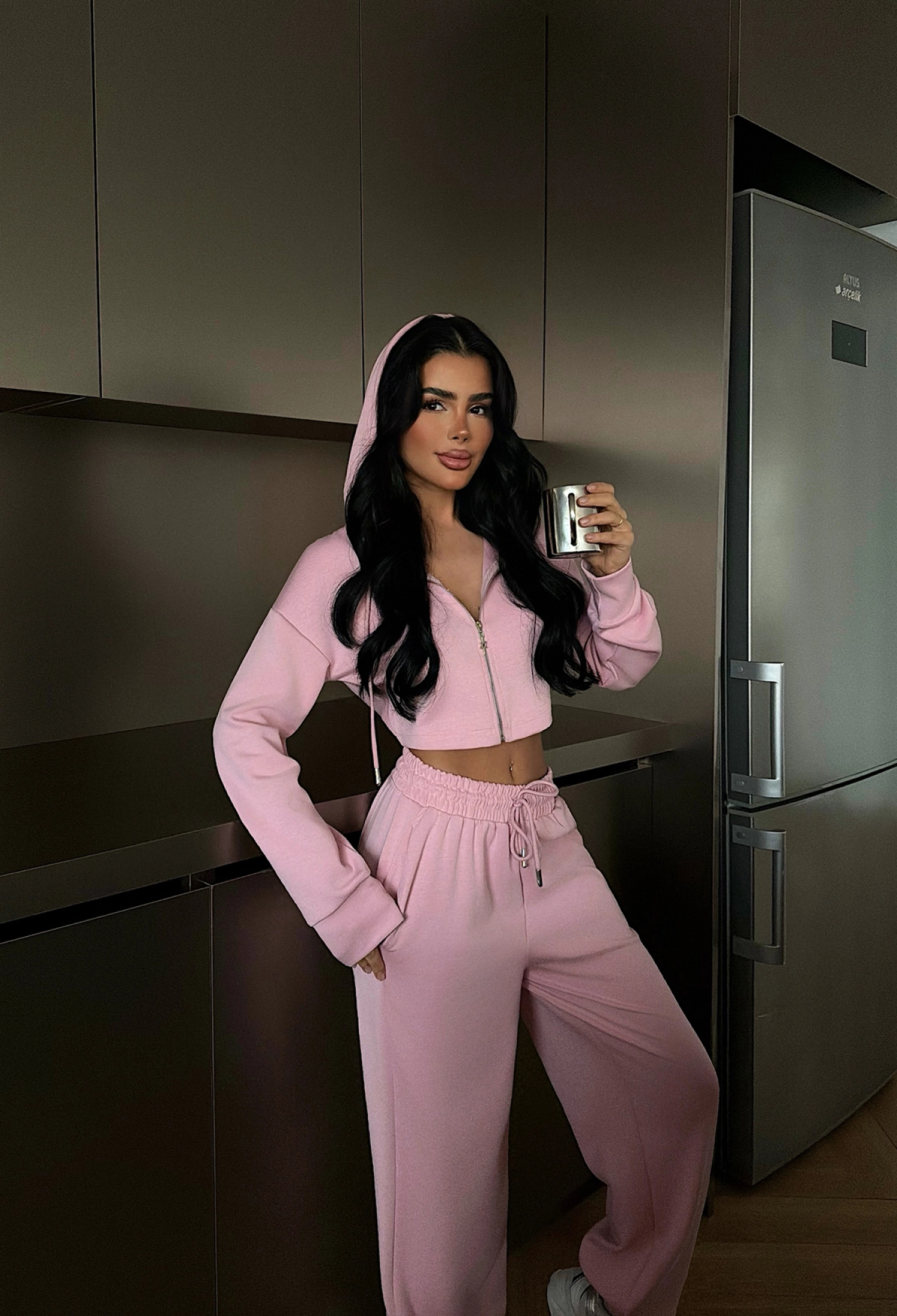 Pink Set - Casual Sport Streetwear Jogger - Brand: EYYO ATELIER - Women & Kids, Baby Clothes Wholesale - TheBS Women