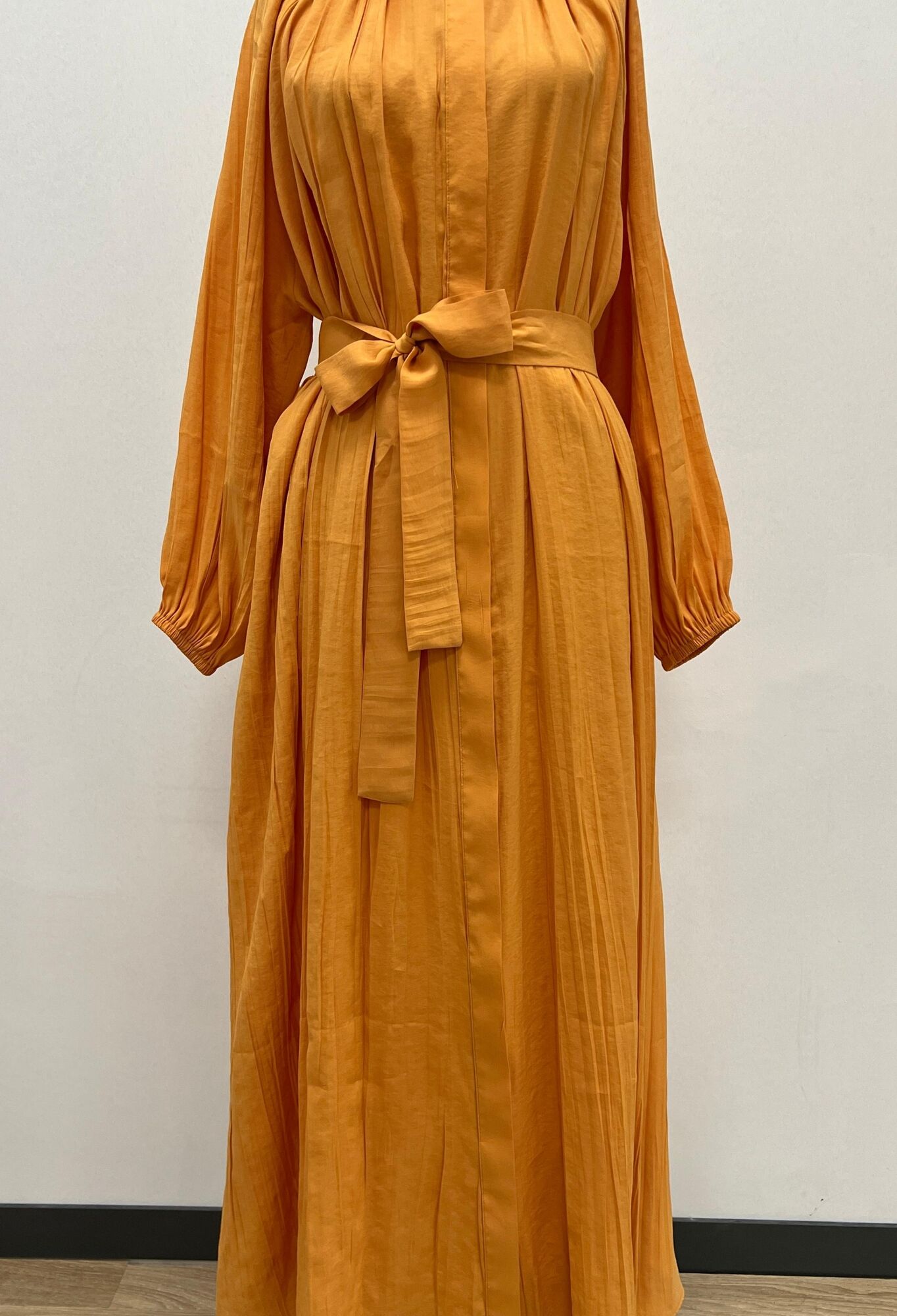 Elegant Orange Wrap Dress With Long Sleeves - Brand: Puane - Women & Kids, Baby Clothes Wholesale - TheBS Women