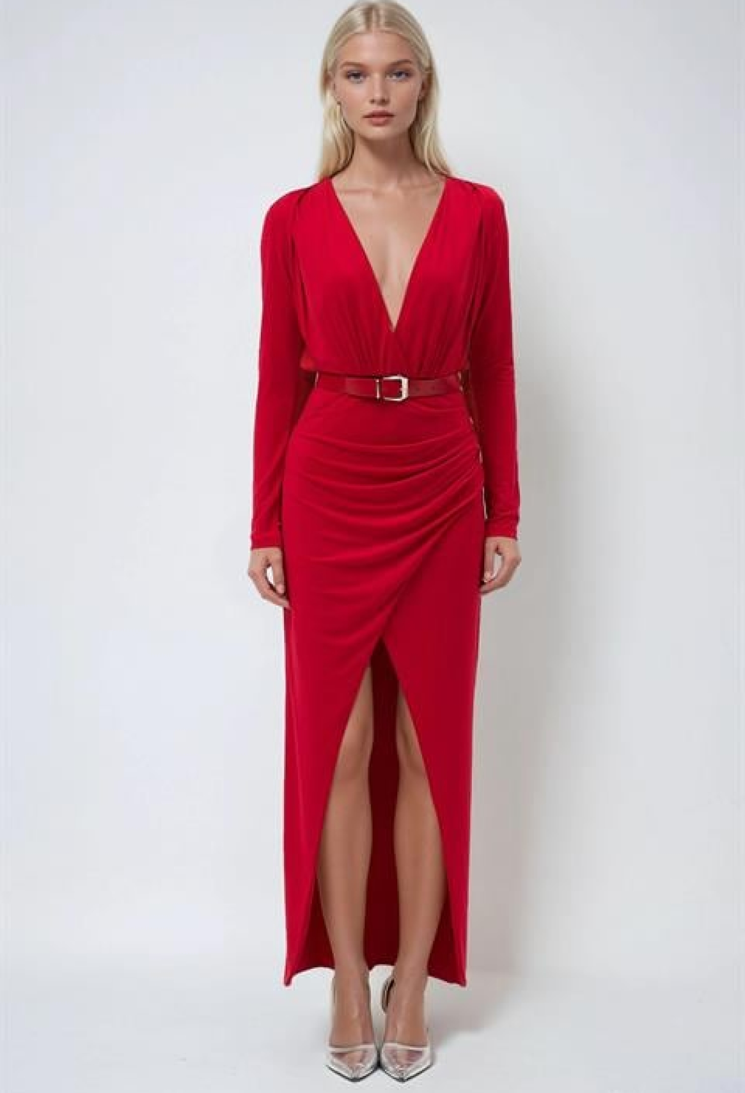 Sexy Elegant Formal Glam Wrap Dress With Long Sleeve - Brand: Sobe Istanbul - Women & Kids, Baby Clothes Wholesale - TheBS Women