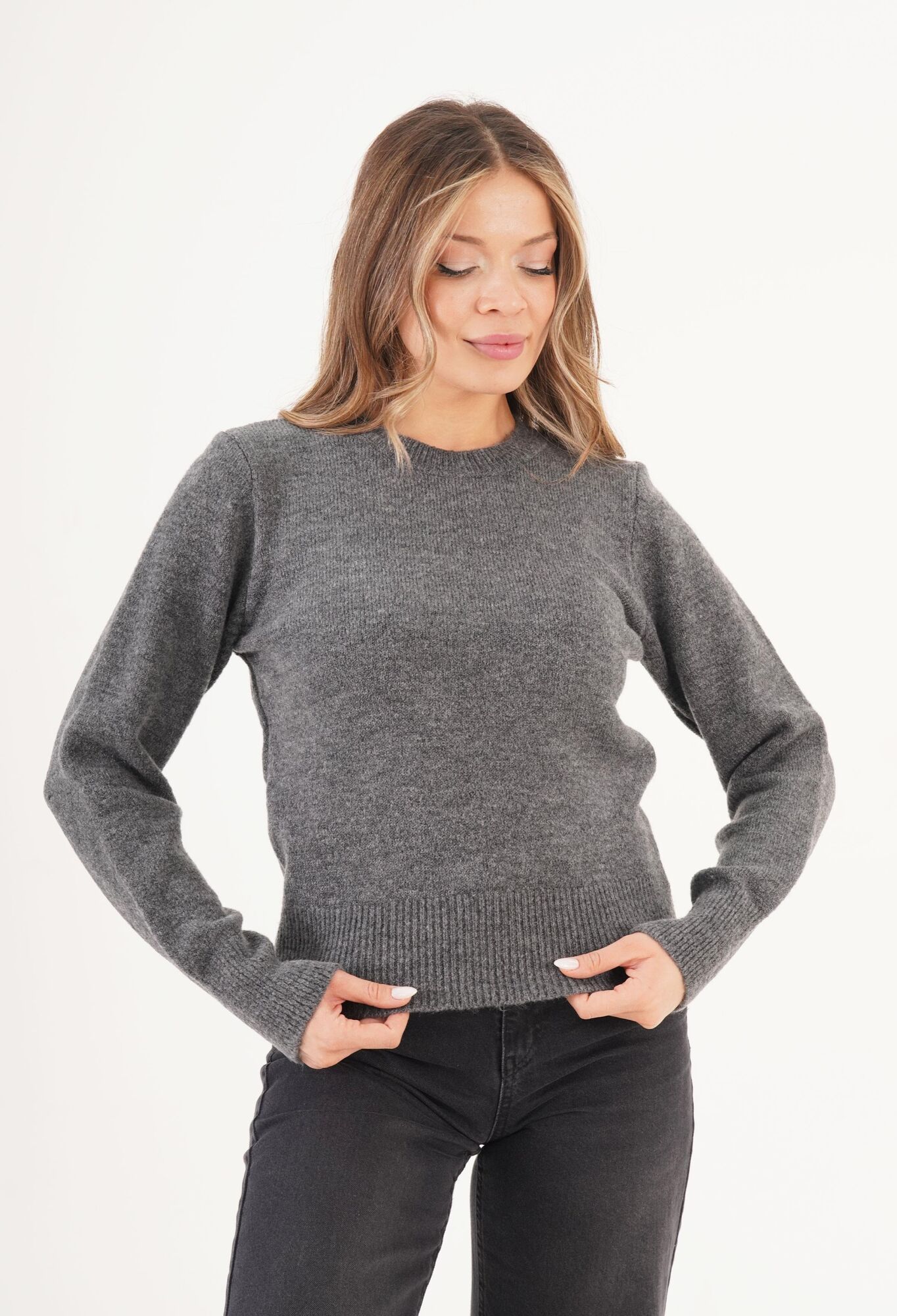 Grey Casual Elegant Sweater - Brand: Lustrin - Women & Kids, Baby Clothes Wholesale - TheBS Women
