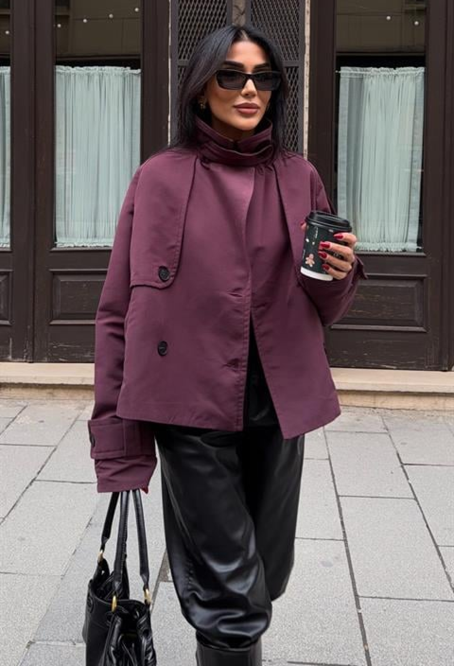 Claret Red Double-Breasted Blazer Jacket - Brand: Sobe Istanbul - Women & Kids, Baby Clothes Wholesale - TheBS Women