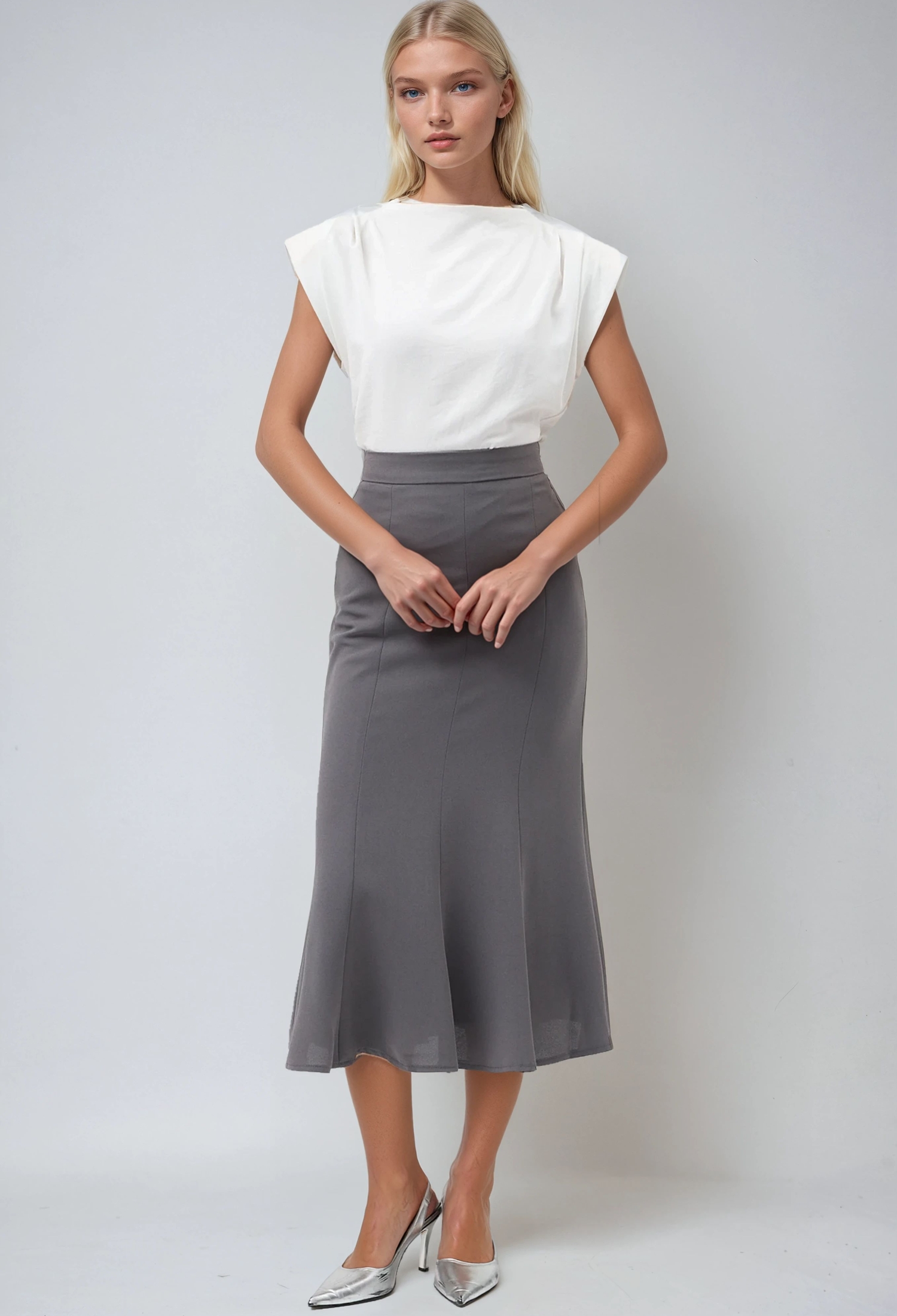 Elegant Formal Modest Flared Midi Skirt - Brand: Sobe Istanbul - Women & Kids, Baby Clothes Wholesale - TheBS Women