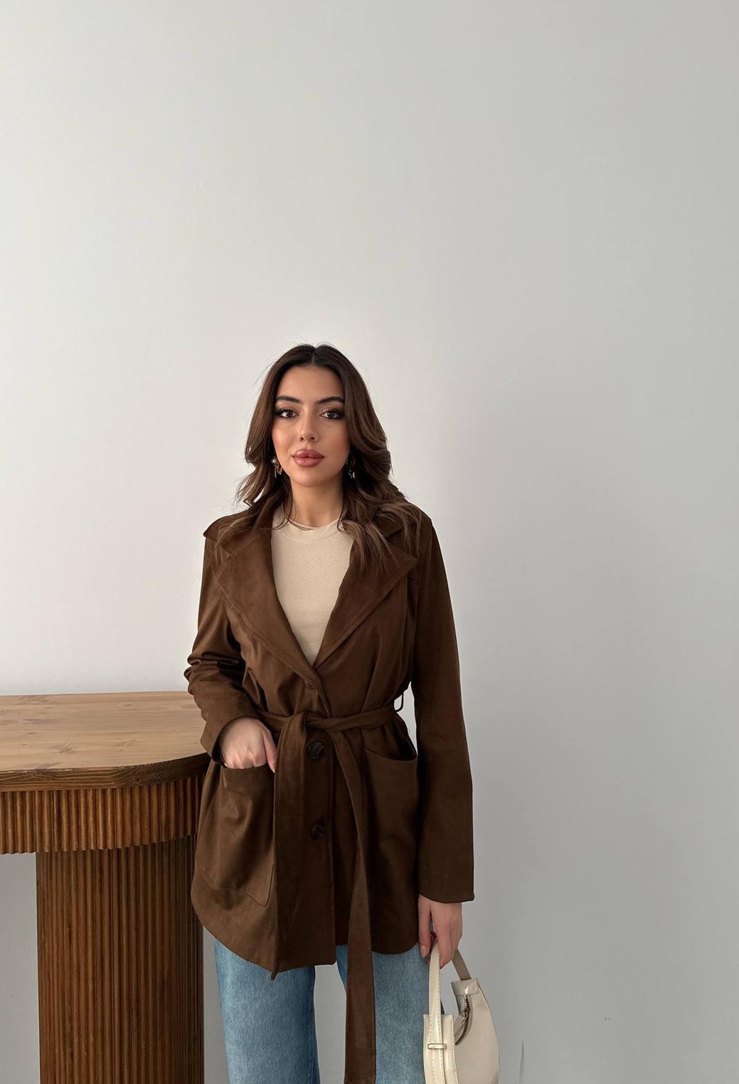 Brown Wrapover Jacket - Brand: Elisa - Women & Kids, Baby Clothes Wholesale - TheBS Women