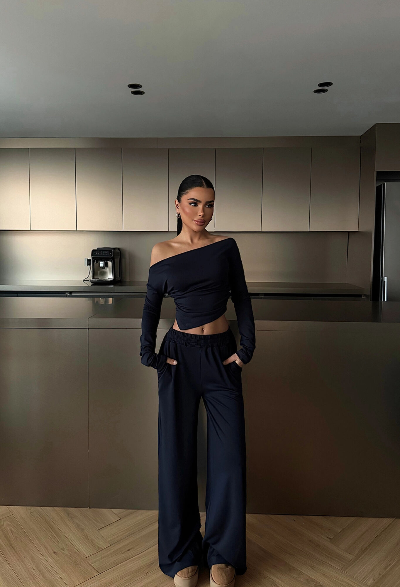 Black Elegant Casual Set With Palazzo Pants - Brand: EYYO ATELIER - Women & Kids, Baby Clothes Wholesale - TheBS Women