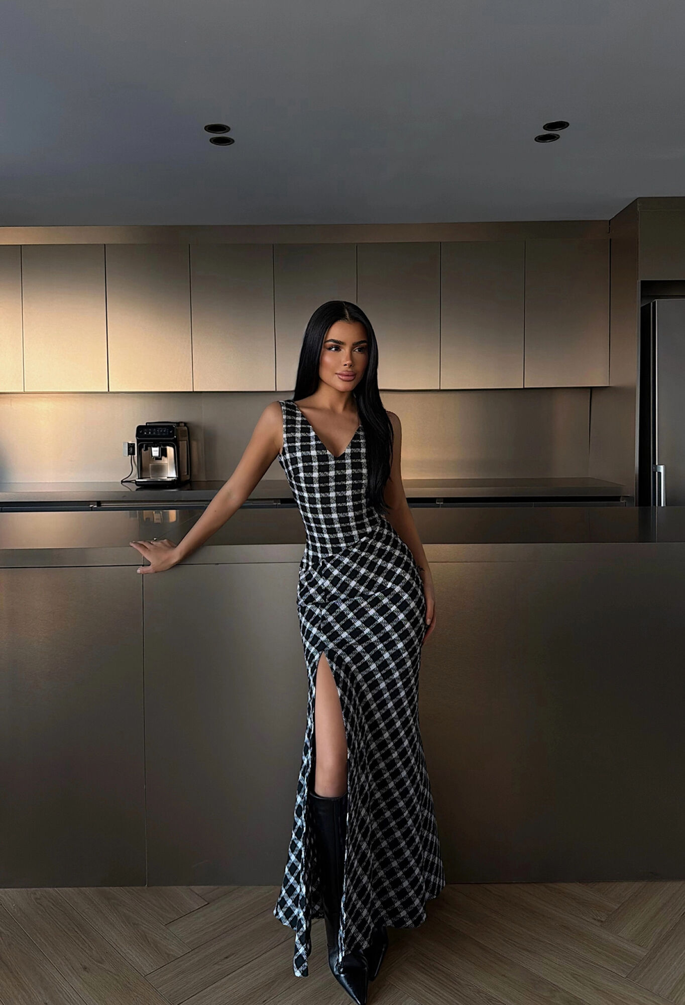 Checkered Sleeveless Sheath Dress - Brand: EYYO ATELIER - Women & Kids, Baby Clothes Wholesale - TheBS Women