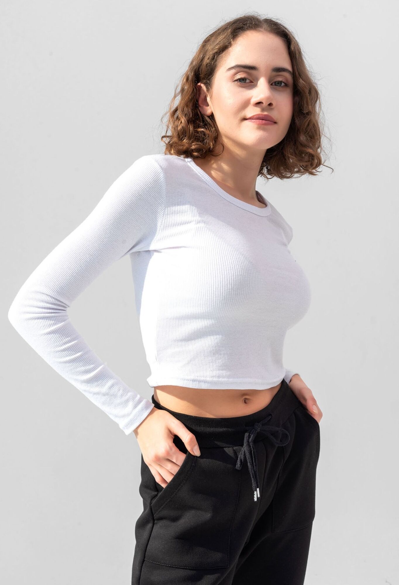 Long Sleeve Corduroy Blouse Crop Knitted T-shirt - Brand: la & vetta - Women & Kids, Baby Clothes Wholesale - TheBS Women