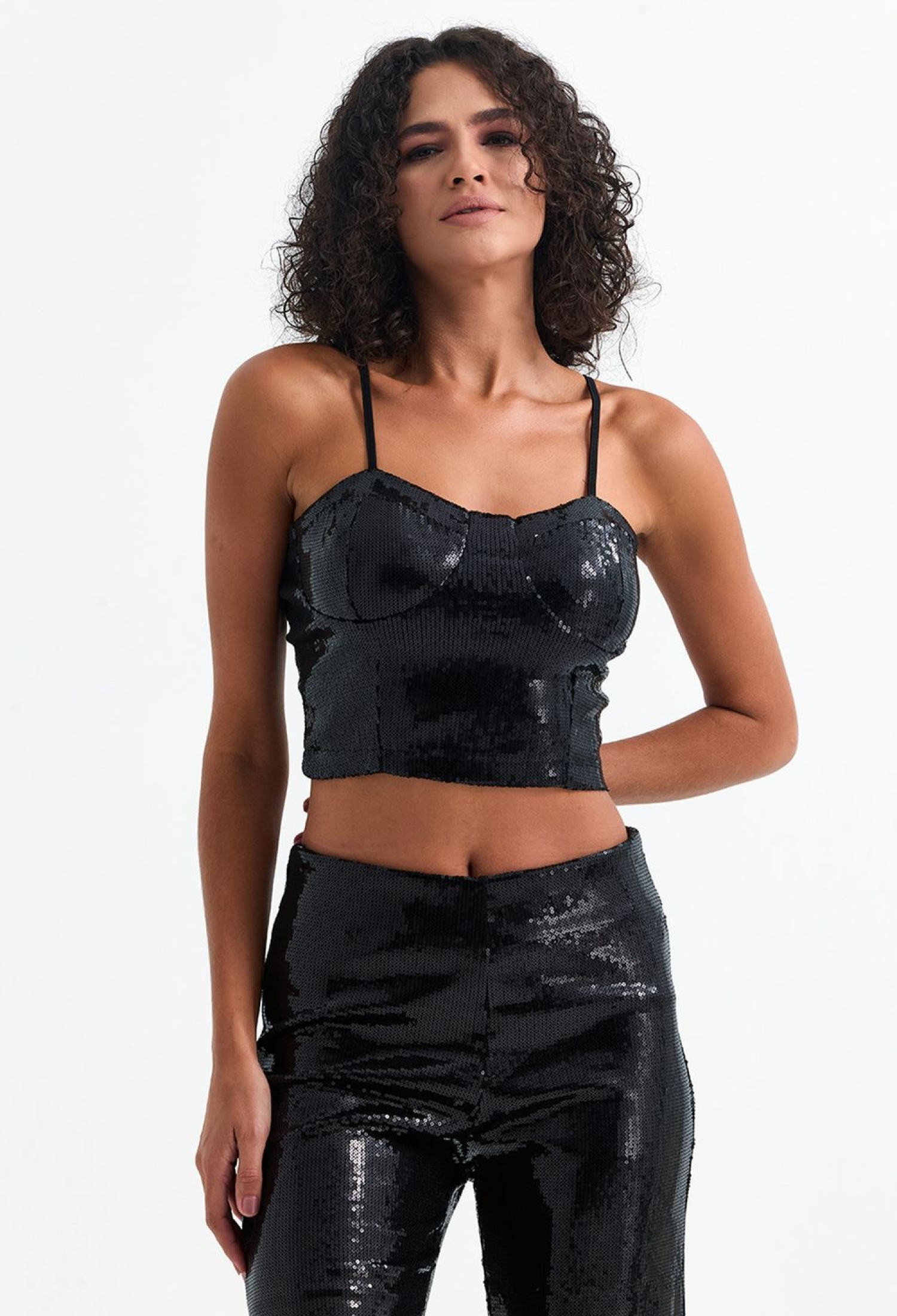 SenseGloped Zippered Sequined Bustier - Brand: SENSE - Women & Kids, Baby Clothes Wholesale - TheBS Women