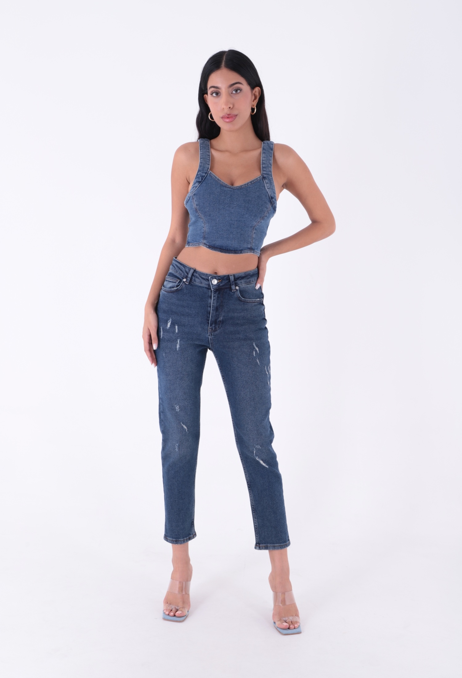 High Waist And Ripped Jeans - Brand: XLove - Women & Kids, Baby Clothes Wholesale - TheBS Women