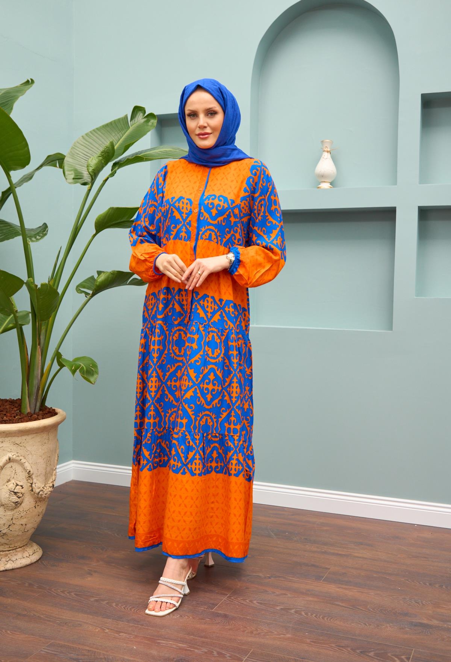 Dress - Brick & - Brand: Hulya Keser - Women & Kids, Baby Clothes Wholesale - TheBS Women