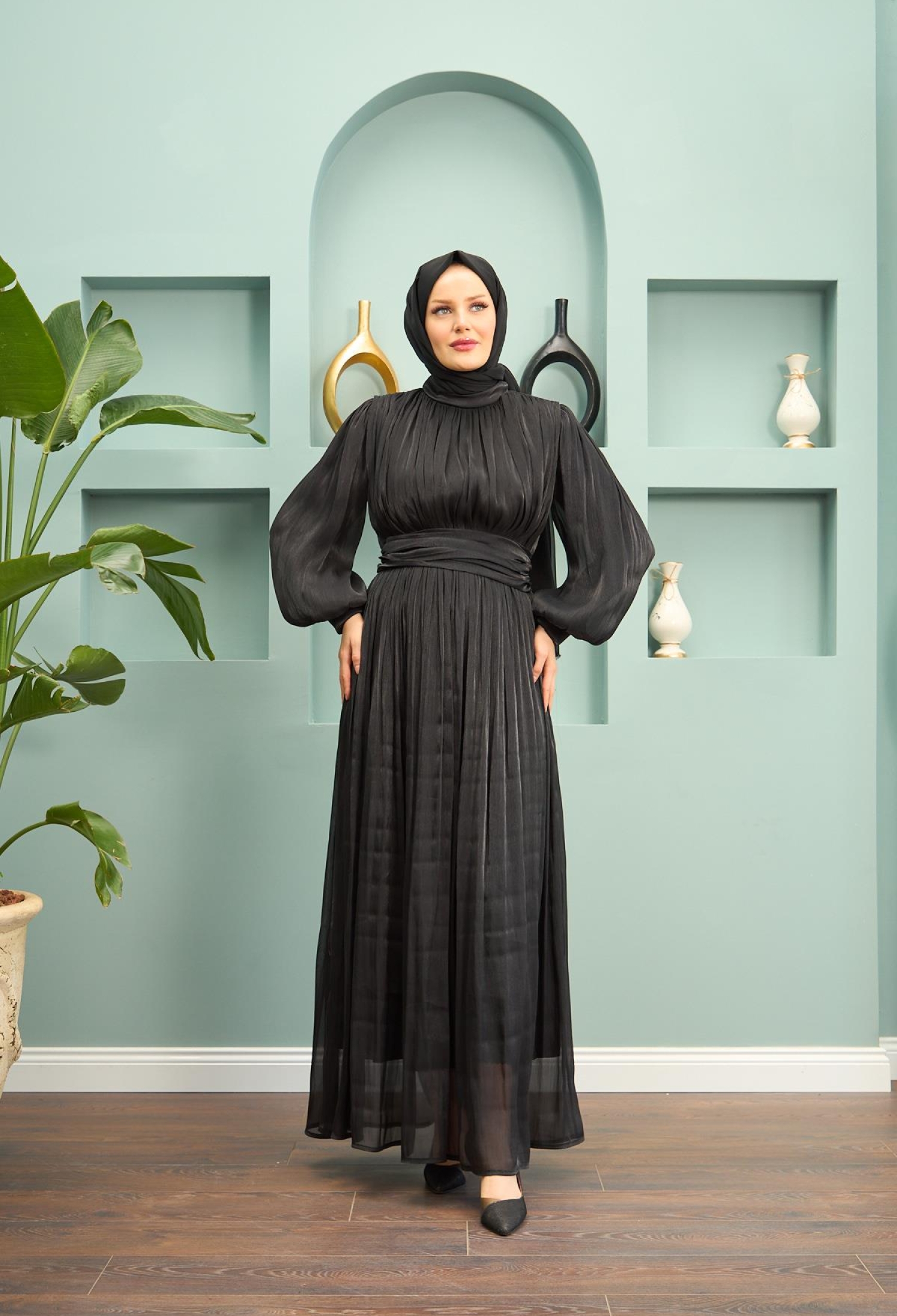 Saye Belted Evening Dress - Brand: Hulya Keser - Women & Kids, Baby Clothes Wholesale - TheBS Women