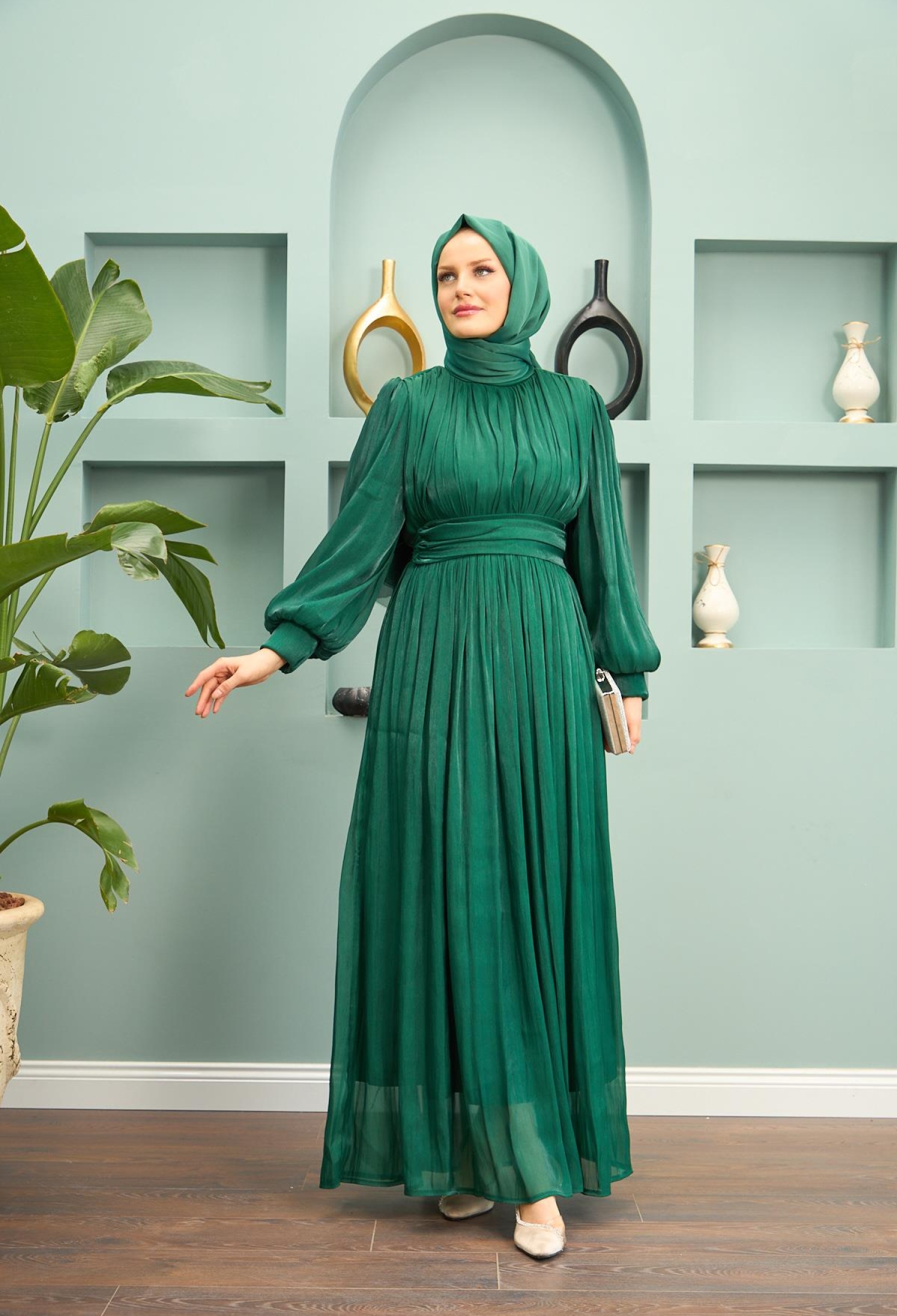 Strapless Evening Dress -Green - Brand: Hulya Keser - Women & Kids, Baby Clothes Wholesale - TheBS Women