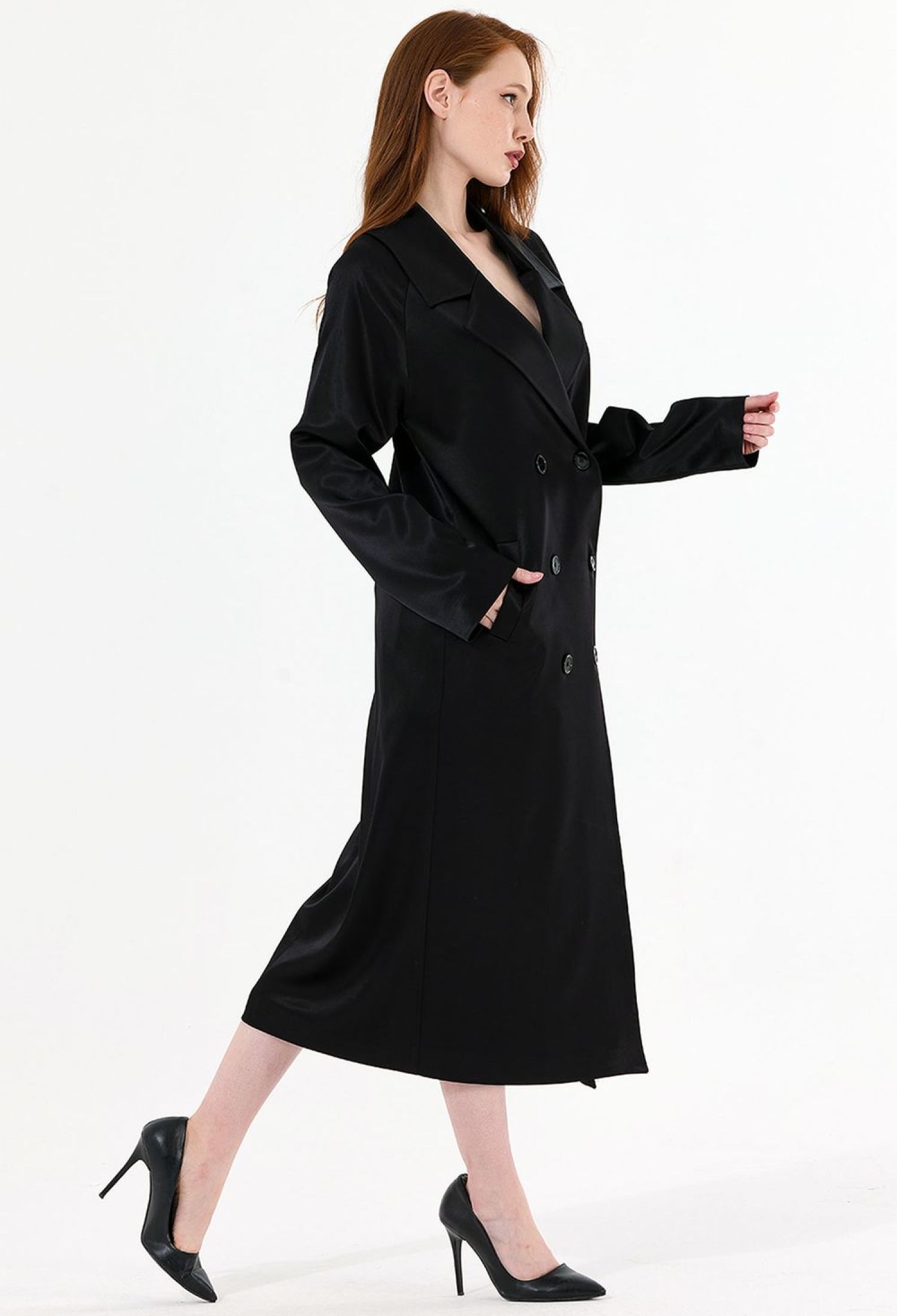 Sense Black Lined Satin Topcoat - Brand: SENSE - Women & Kids, Baby Clothes Wholesale - TheBS Women