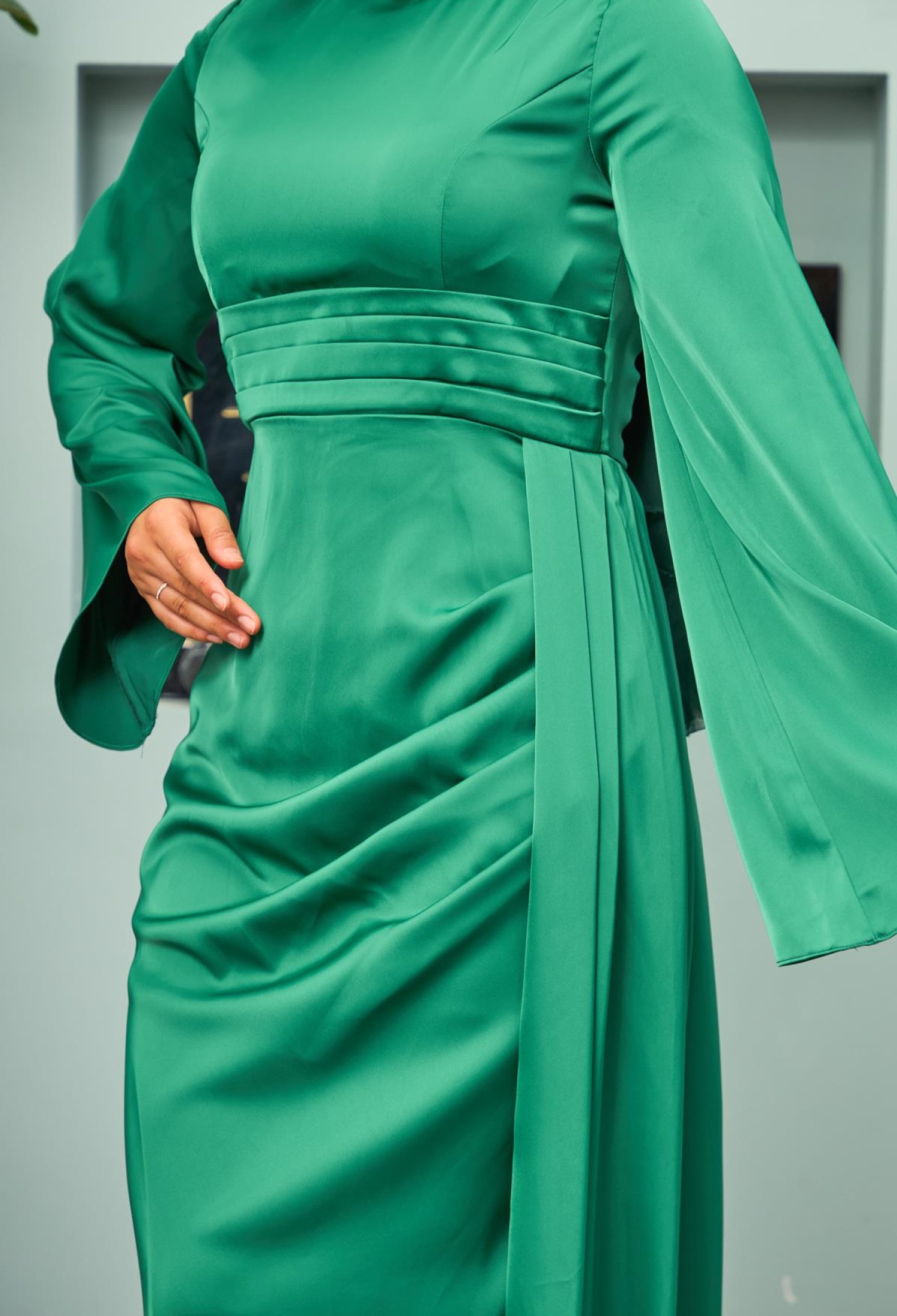 Waist Detailed Evening Dress - Brand: Hulya Keser - Women & Kids, Baby Clothes Wholesale - TheBS Women