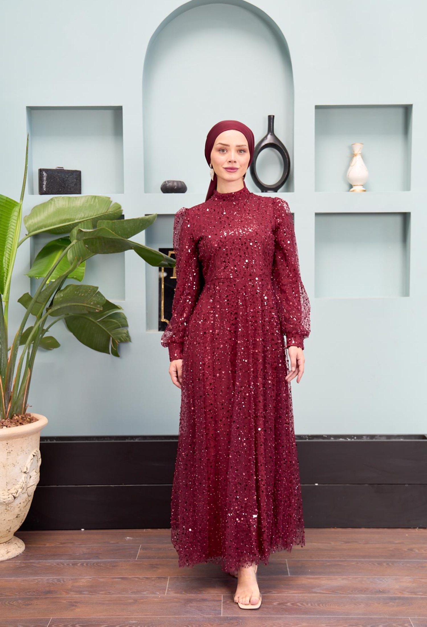 Eslem Stone Embroidered Tulle Fabric Evening Dress - Brand: Hulya Keser - Women & Kids, Baby Clothes Wholesale - TheBS Women