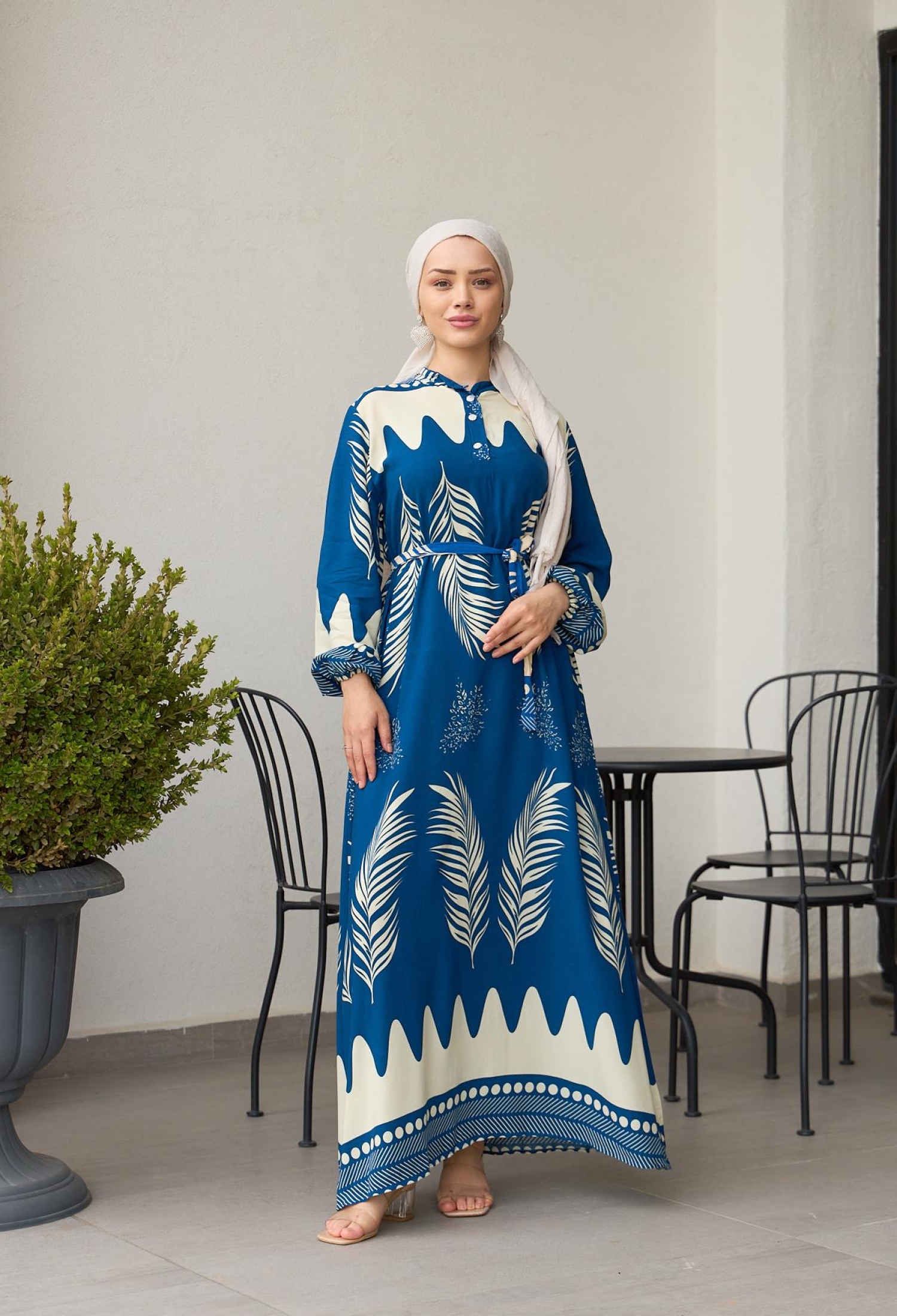 Waist Tie Collar Buttoned Viscose Dress - Brand: Hulya Keser - Women & Kids, Baby Clothes Wholesale - TheBS Women