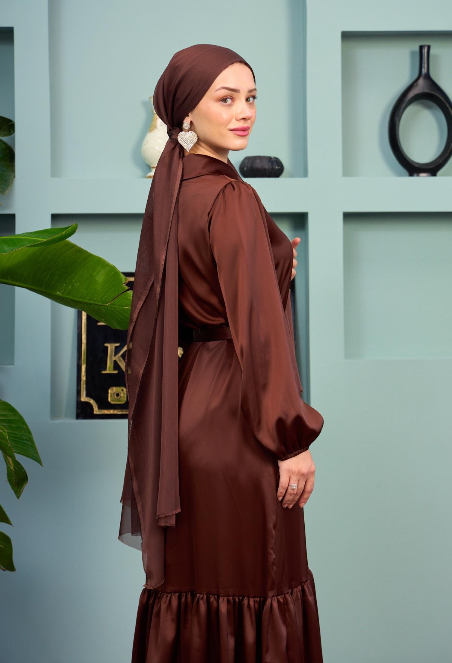 Özün Front Stone Detailed Evening Dress - Brand: Hulya Keser - Women & Kids, Baby Clothes Wholesale - TheBS Women