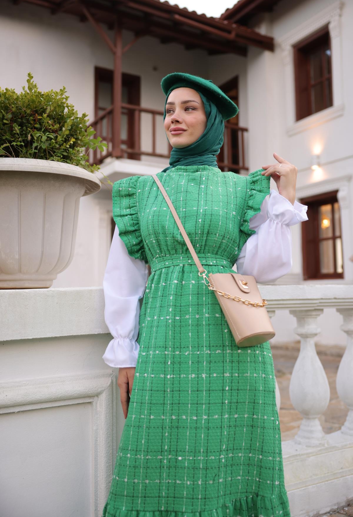 Pleated Sleeve Tied Overall Dress - Brand: Hulya Keser - Women & Kids, Baby Clothes Wholesale - TheBS Women