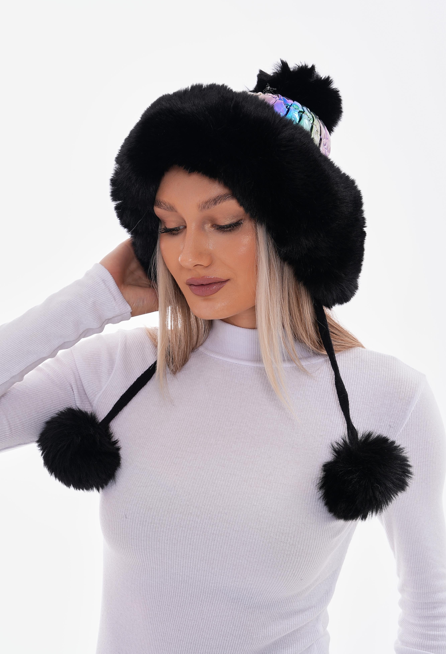 Pompom Beanie - Black - Brand: Axesoire - Women & Kids, Baby Clothes Wholesale - TheBS Women