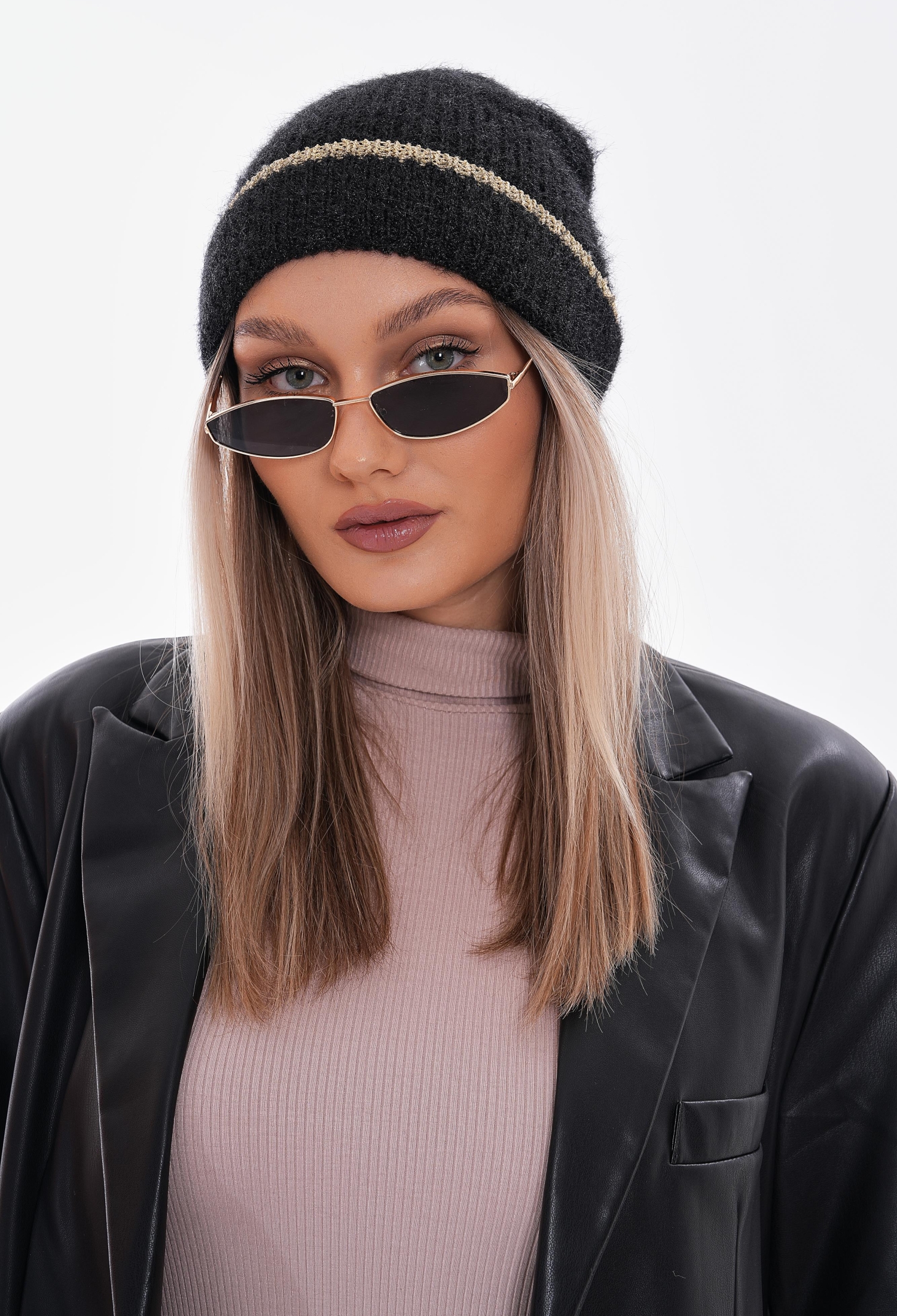 Striped Black Beret - Gold - Brand: Axesoire - Women & Kids, Baby Clothes Wholesale - TheBS Women