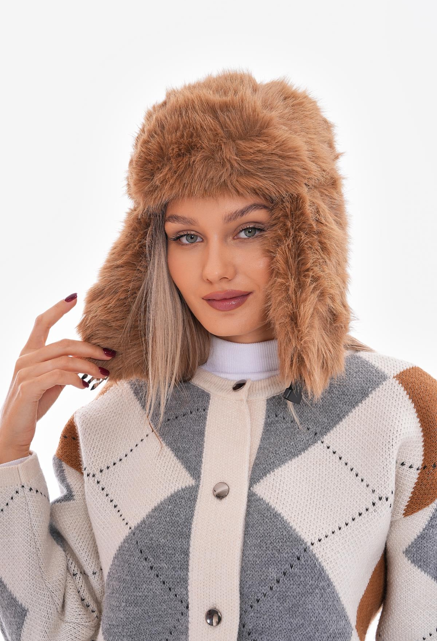 Clip-On Plush Pilot Hat Beanie - Brand: Axesoire - Women & Kids, Baby Clothes Wholesale - TheBS Women