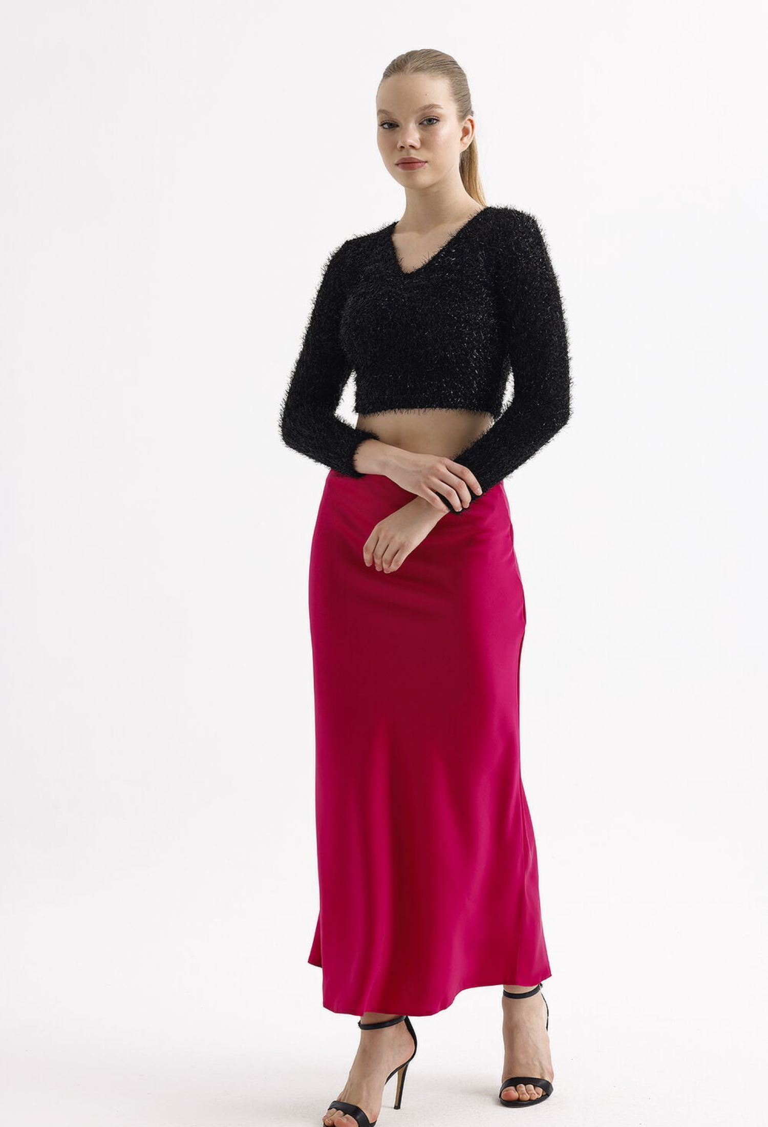 SenseElastic Waist Quality Z. Satin Long Skirt - Brand: SENSE - Women & Kids, Baby Clothes Wholesale - TheBS Women