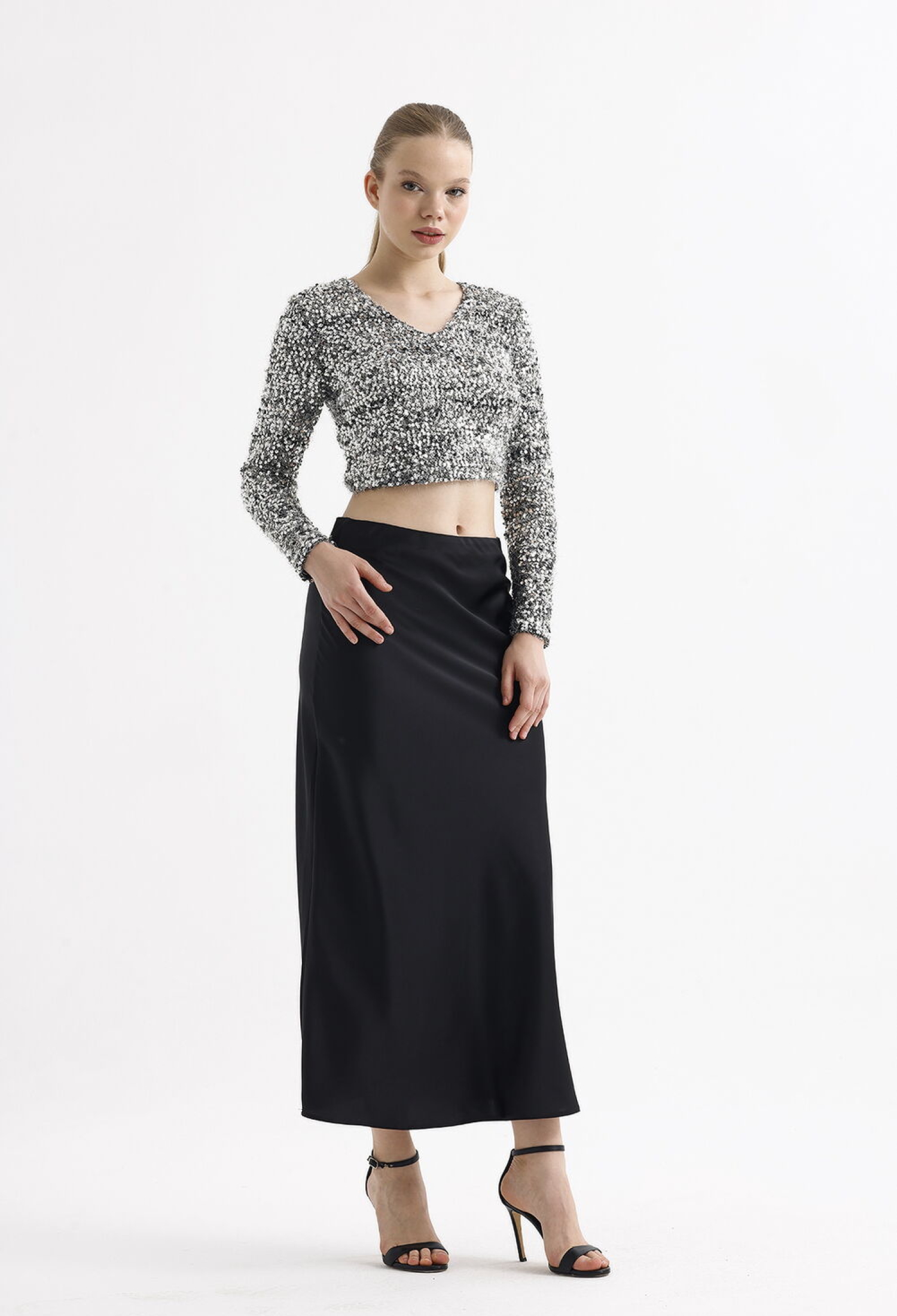 SenseElastic Waist Quality Z. Satin Long Skirt - Brand: SENSE - Women & Kids, Baby Clothes Wholesale - TheBS Women